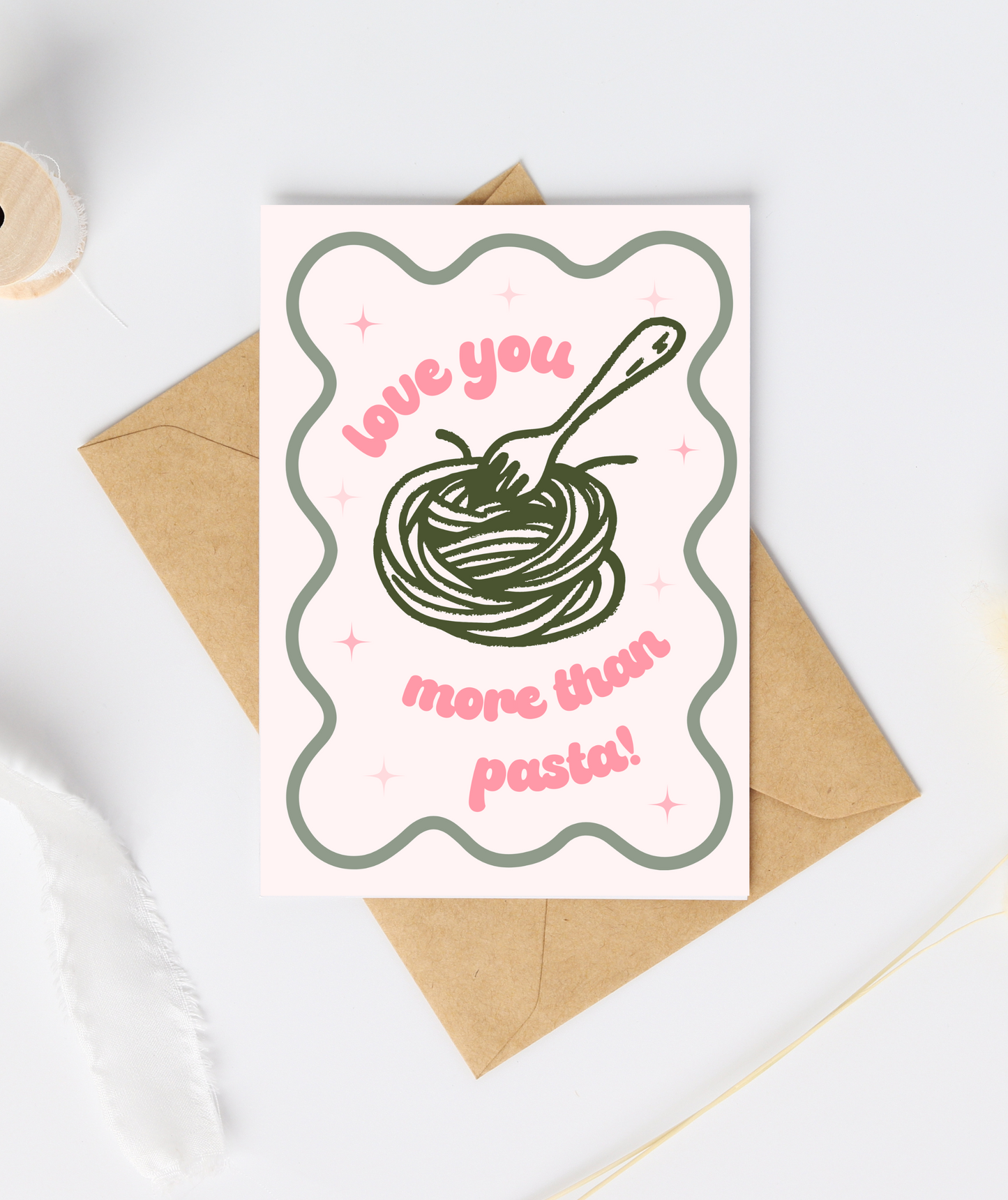 Love You More Than Pasta Card