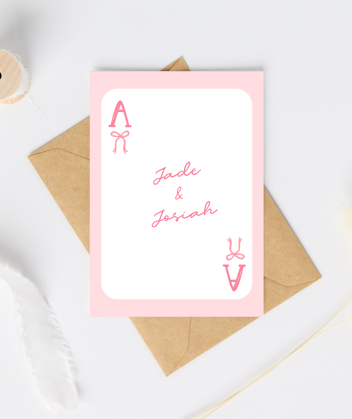 Custom Names Engagement Wedding Poker Playing Card