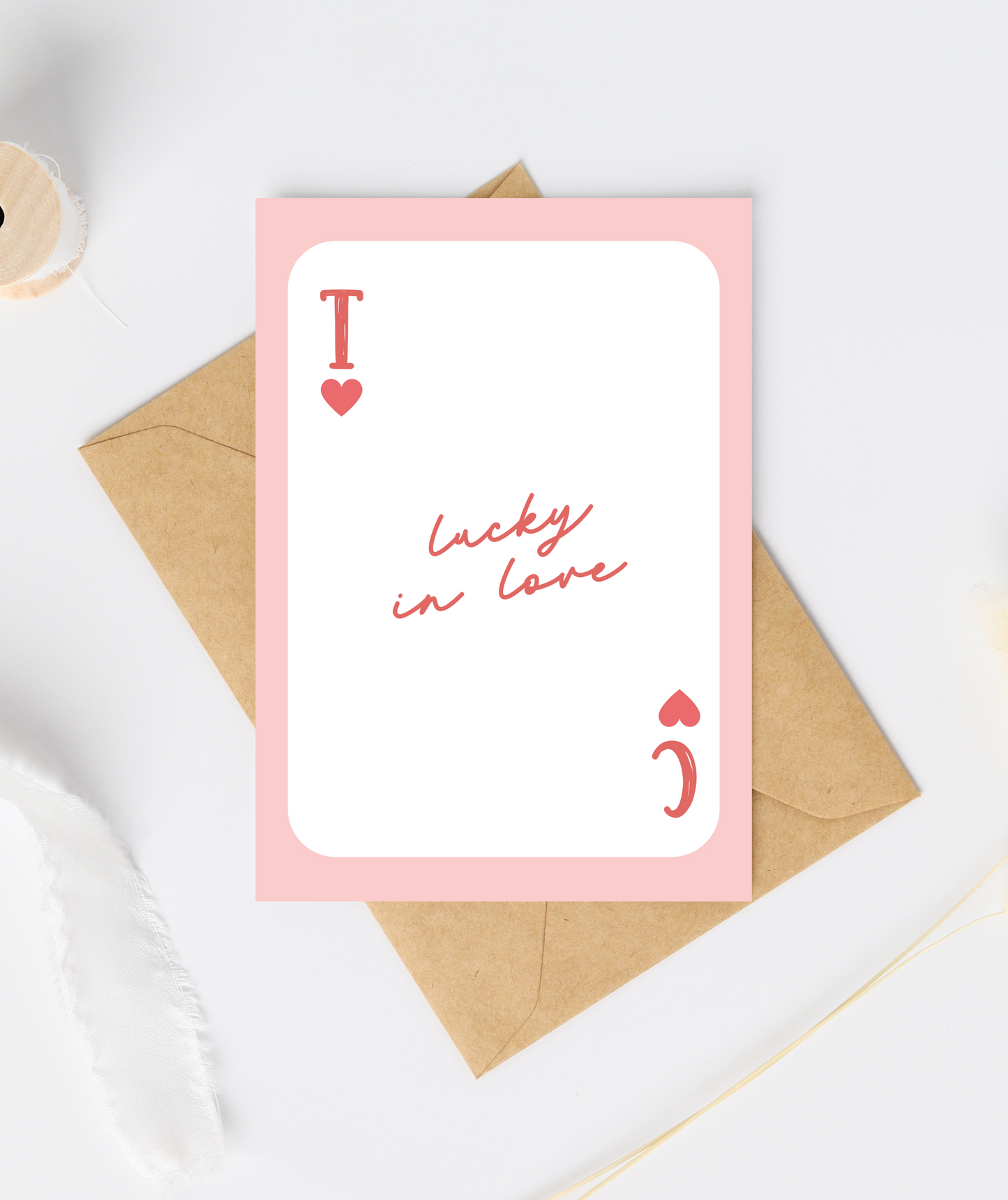 Custom Initials Engagement Wedding Poker Playing Card