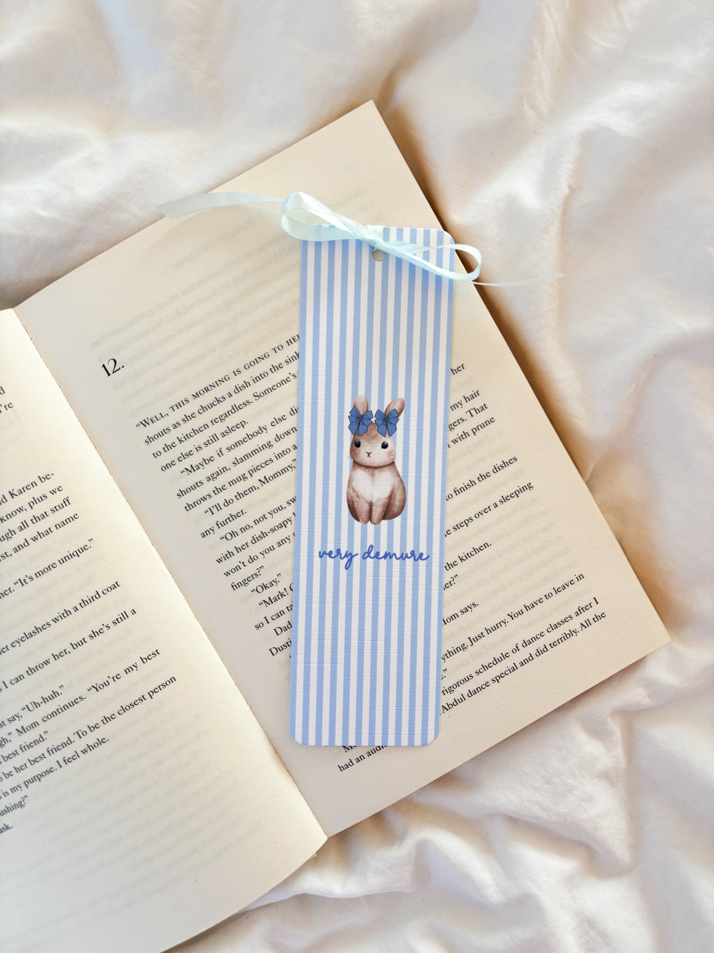 Very Demure Bunny Bookmark | Coquette Rabbit Bookmark