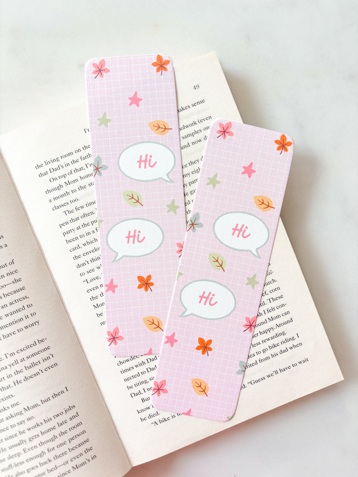 Hi Autumn Leaves Bookmark