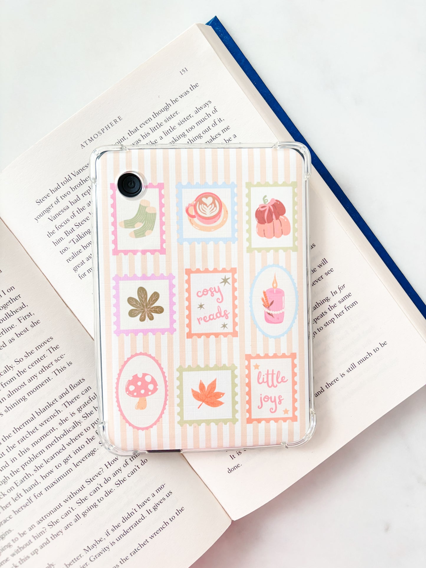 Cosy Season Fall Stamps Kindle Insert | Cute E-Reader Insert