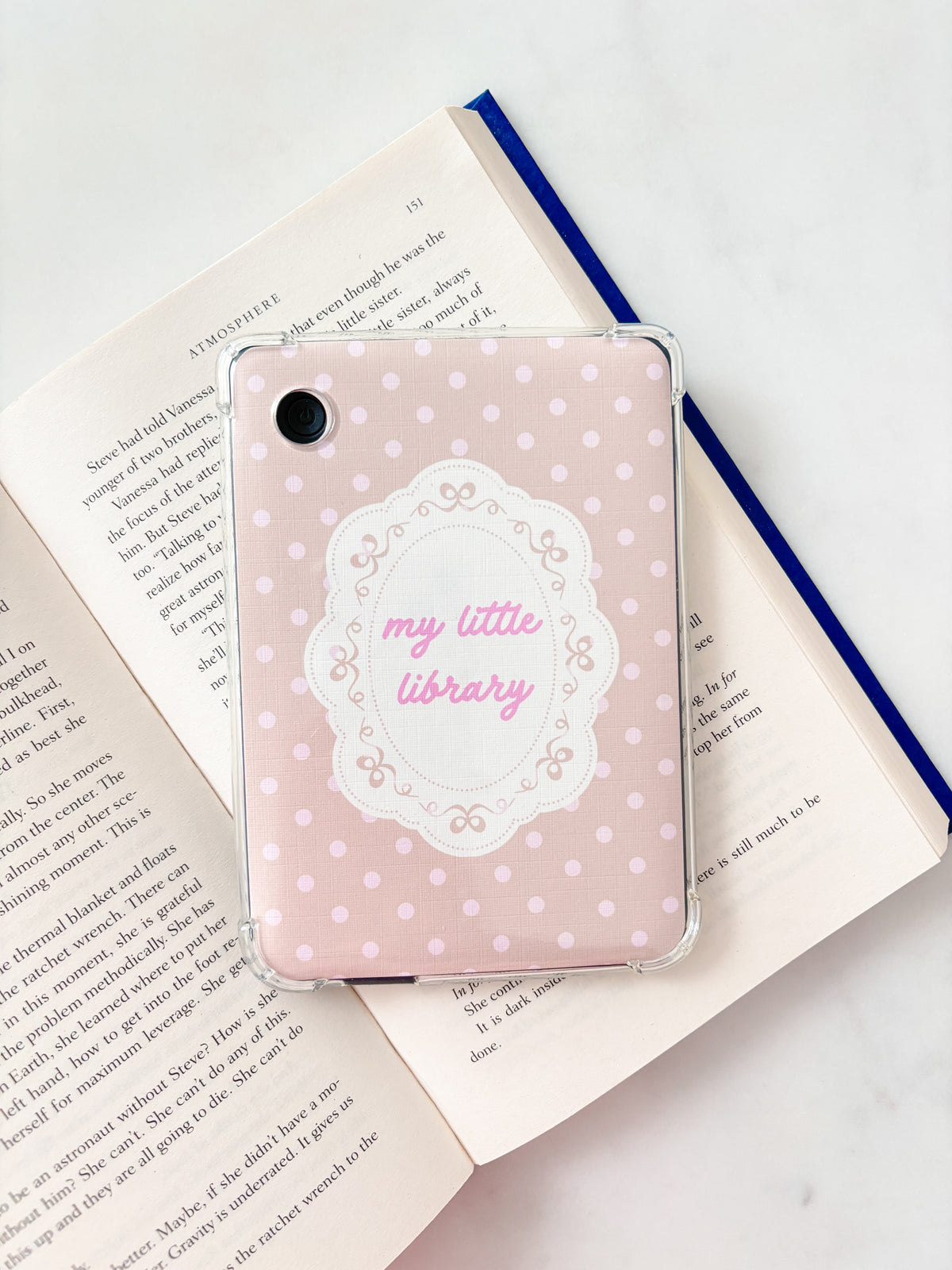 My Little Library Brown Polka Dots Kindle Insert | Cute E-Reader Insert