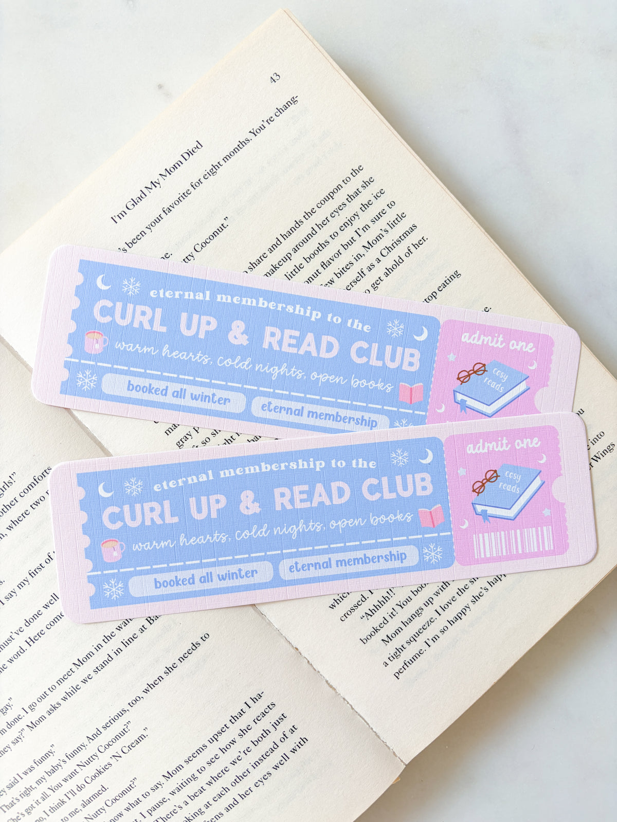 Curl Up And Read Club Bookmark | Book Club Bookmark