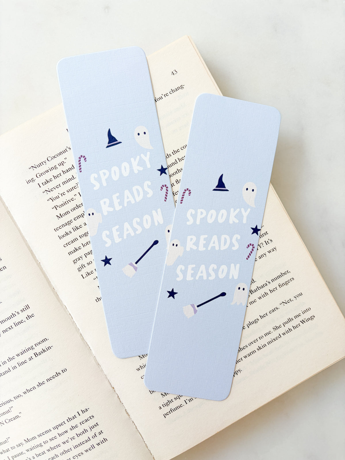 Spooky Reads Season Bookmark | Blue Ghost Bookmark