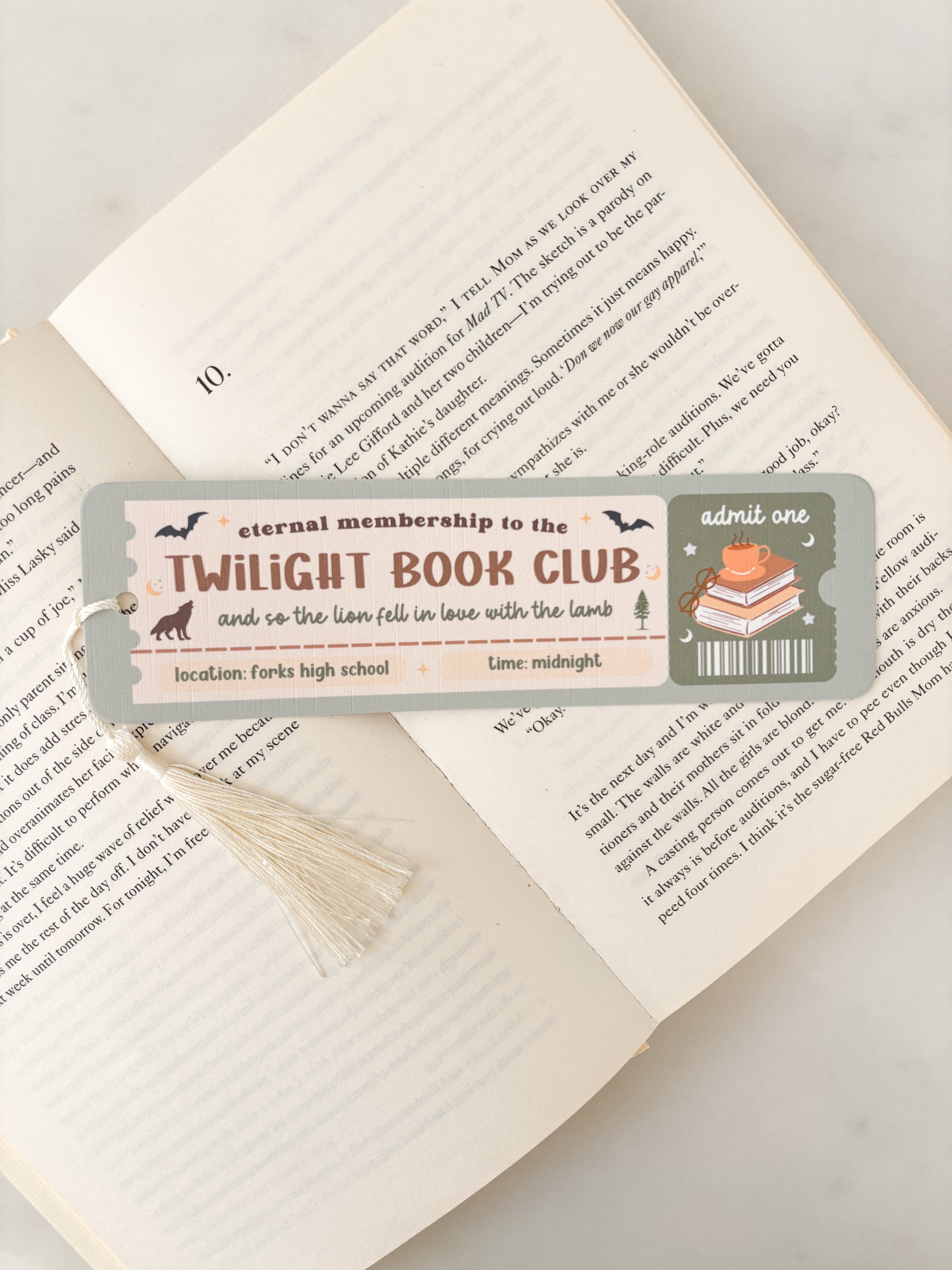 Twilight Book Club Ticket Bookmark