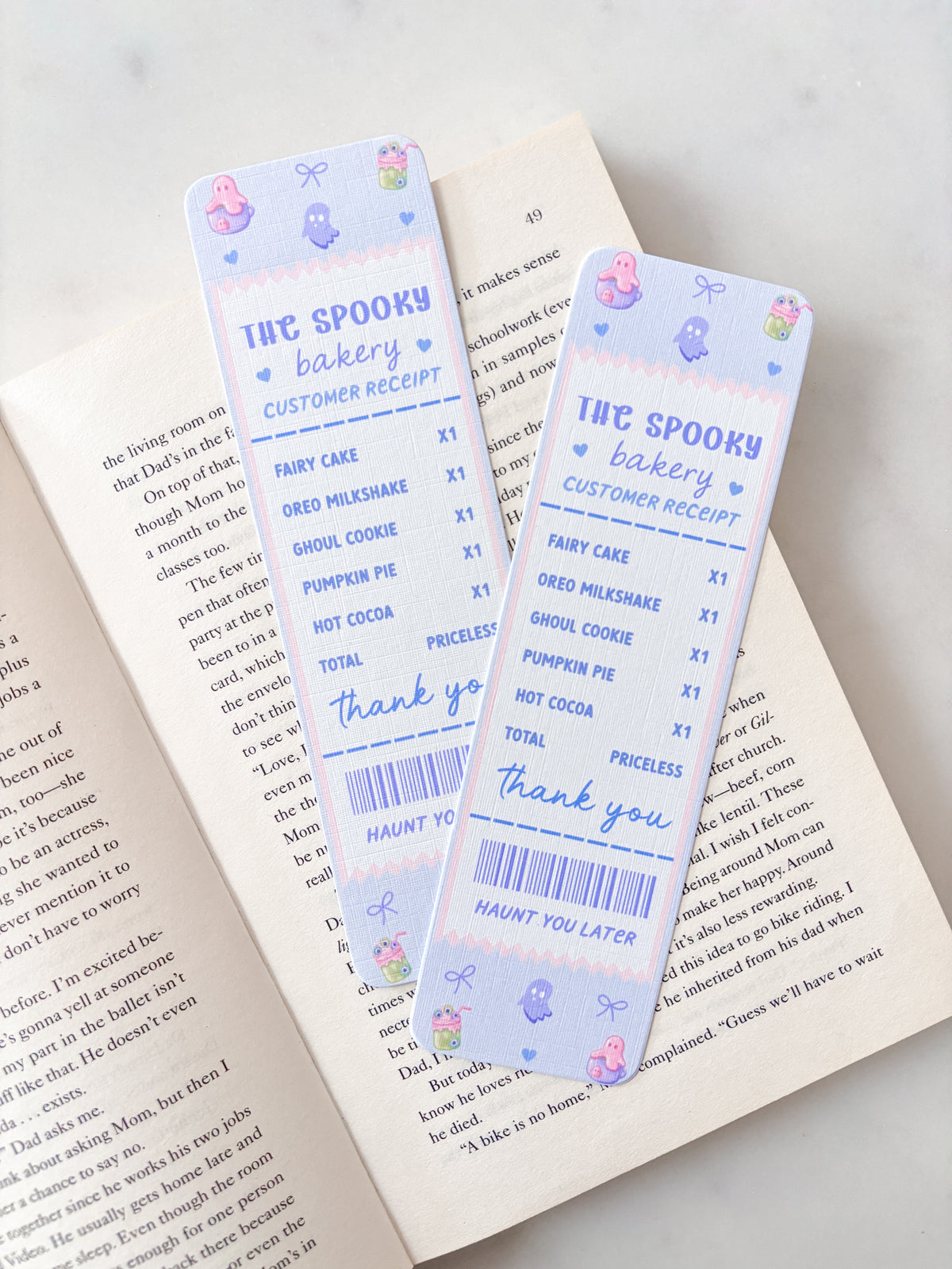 The Spooky Bakery Shop Receipt Bookmark | Spooky Bookmark