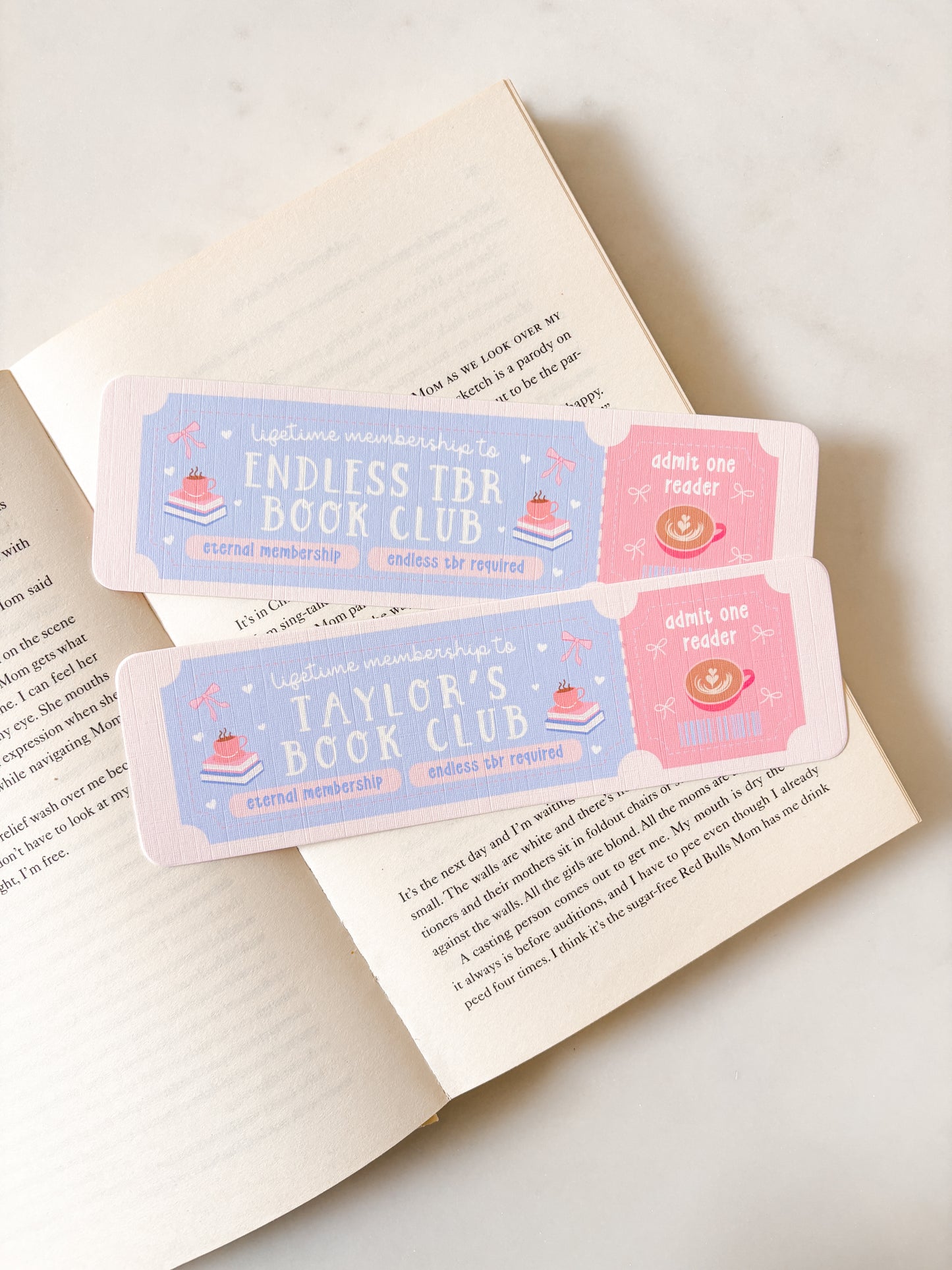 Pastel Customised Personalised Book Club Name Bookmark