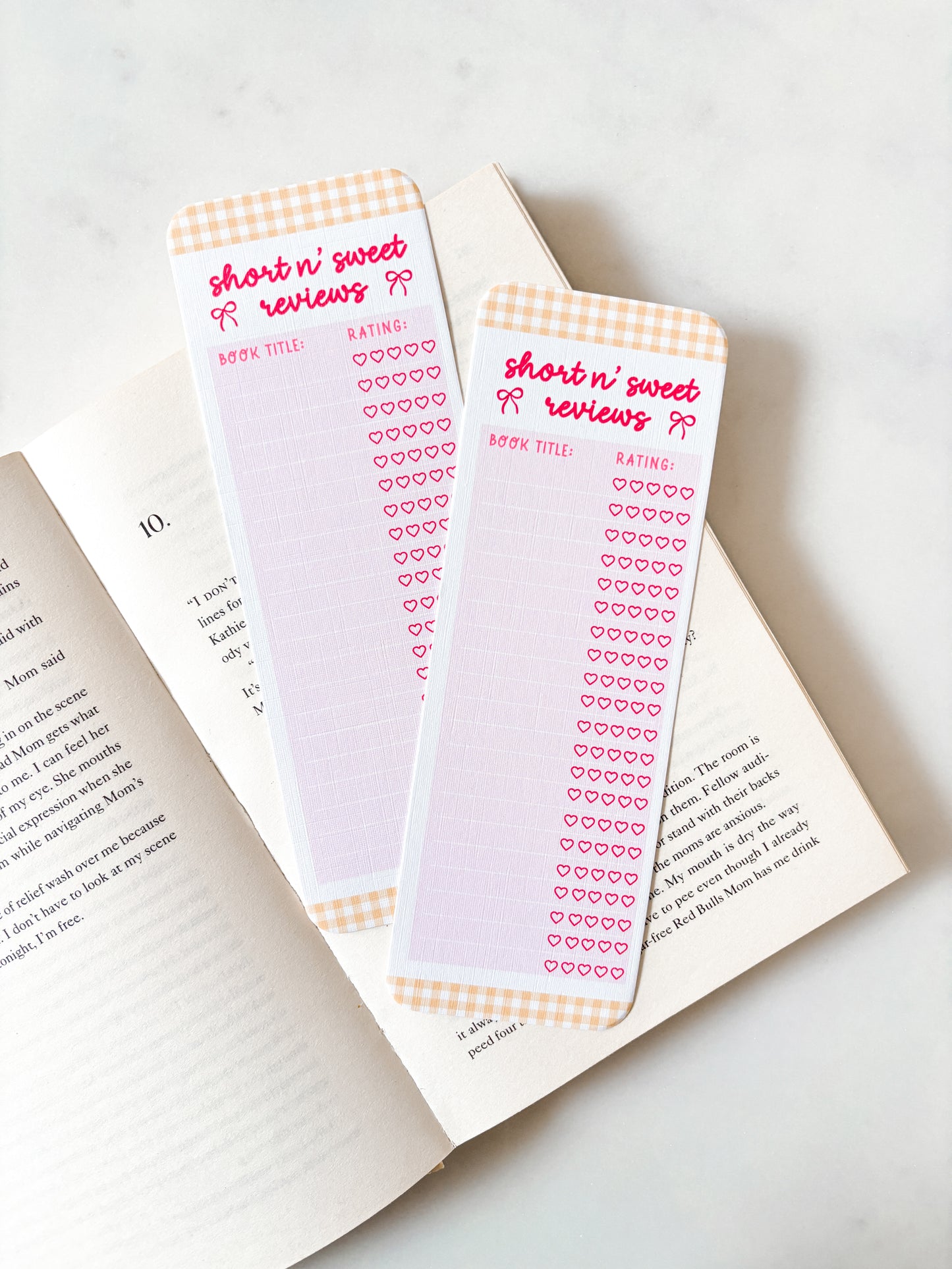 Short n' Sweet Book Review Bookmark