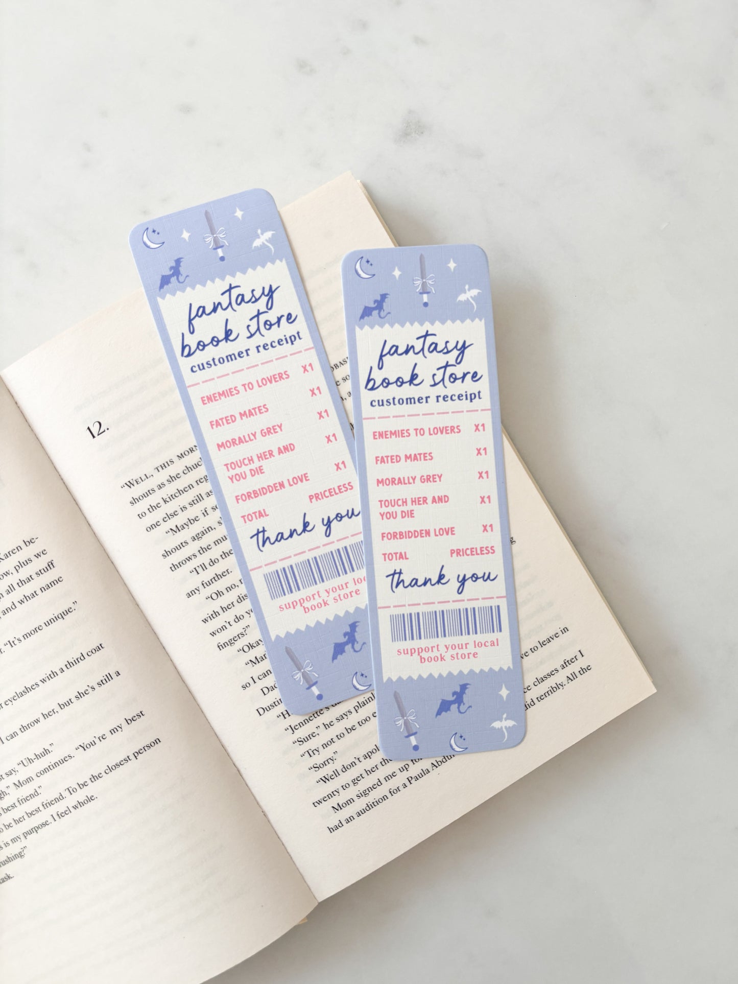 Fantasy Book Store Receipt Bookmark