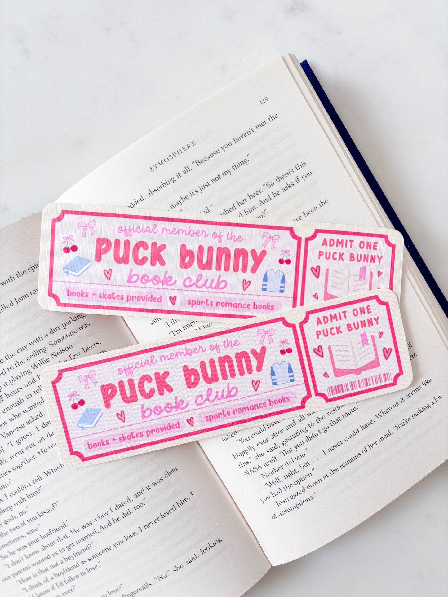 Puck Bunny Book Club Ticket Bookmark