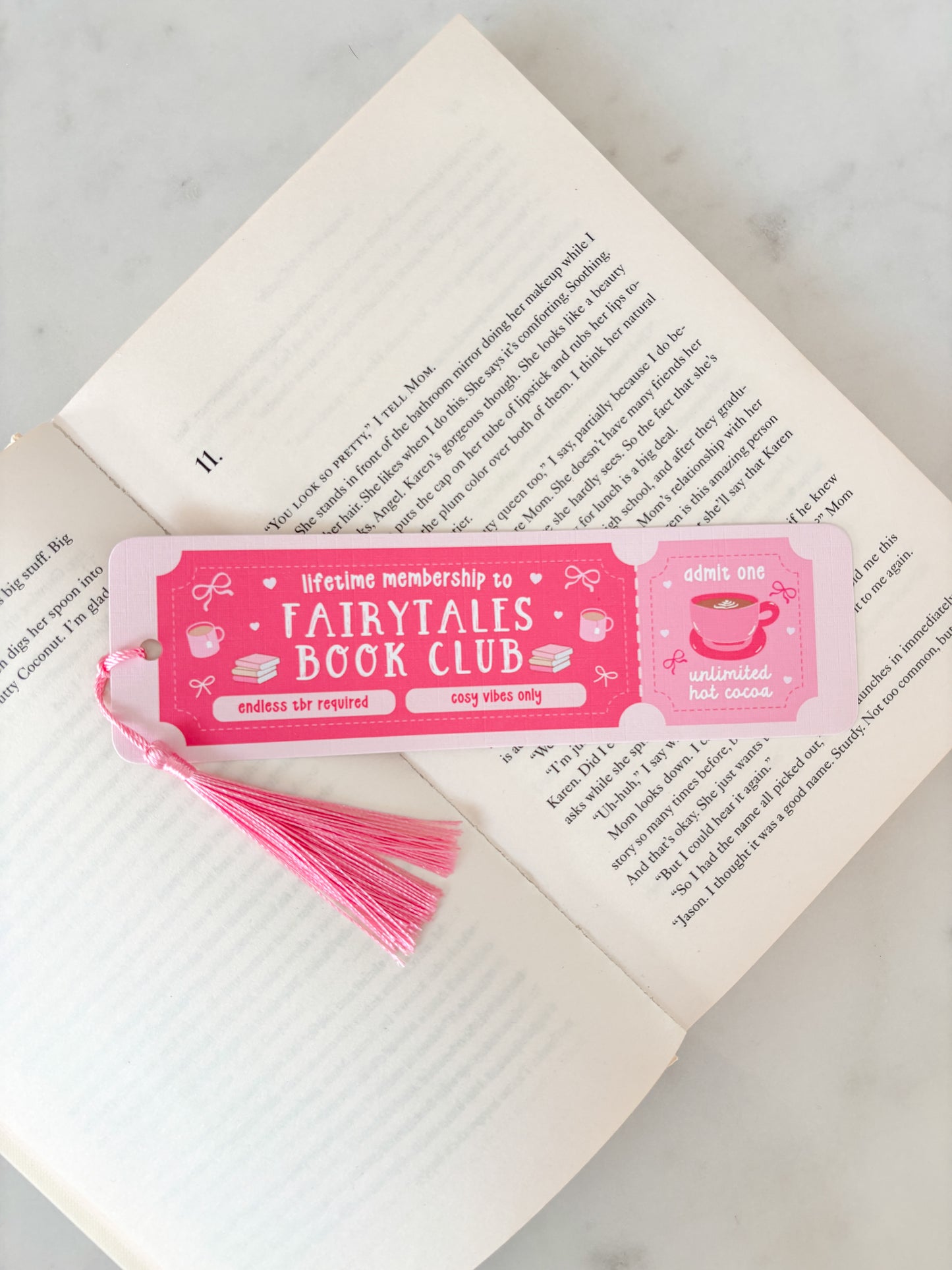 Pink Customised Personalised Book Club Name Bookmark