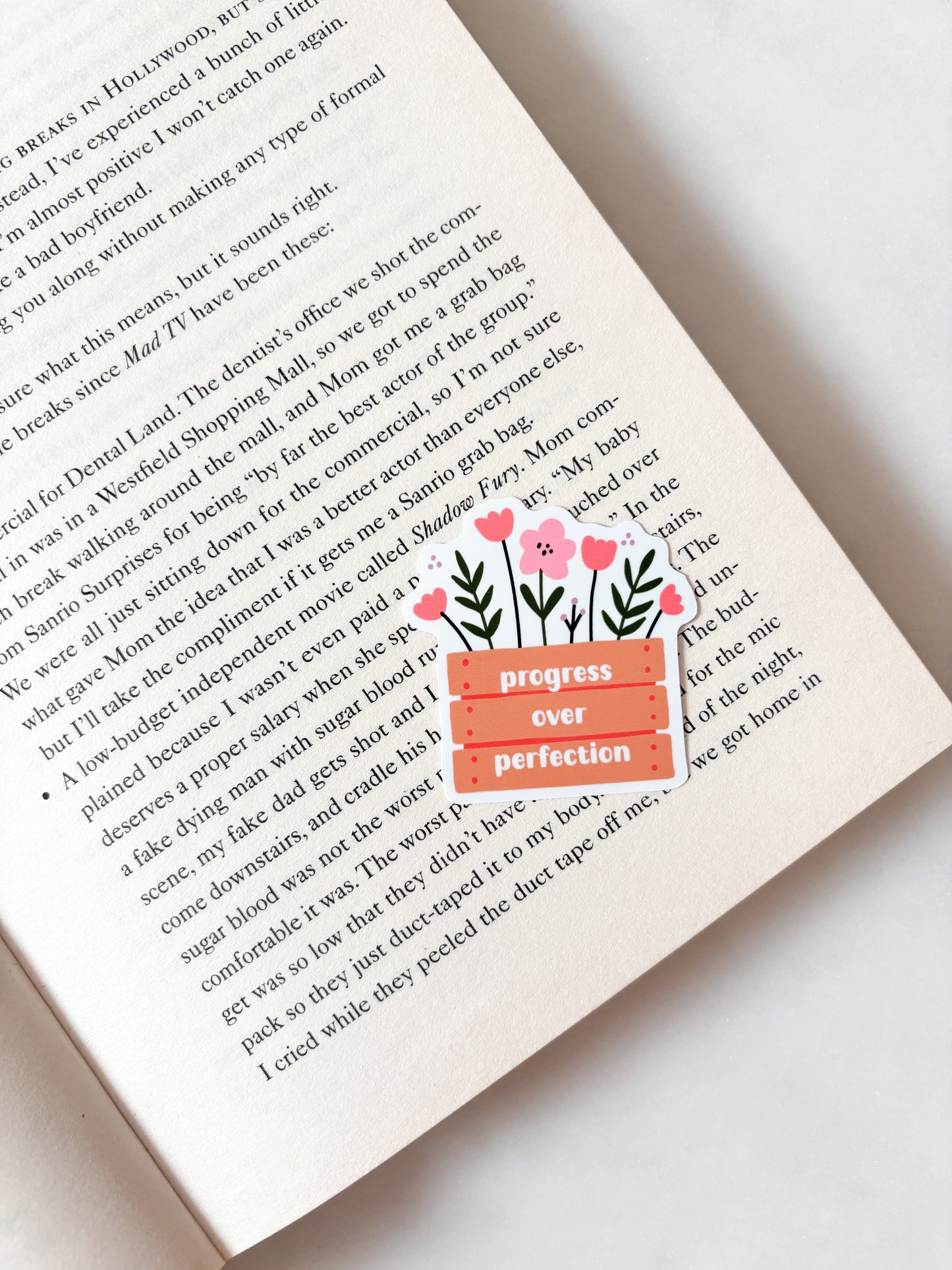 Progress Over Perfection Flowers Sticker
