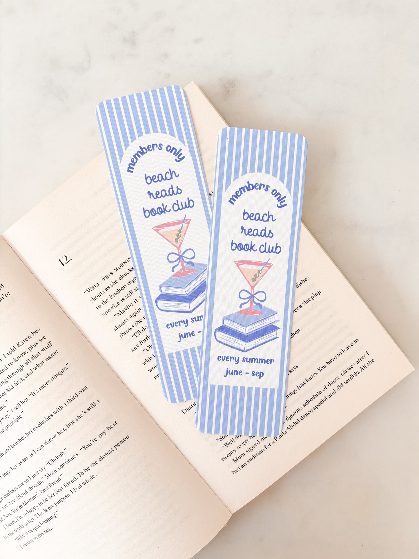 Striped Beach Read Book Club Bookmark
