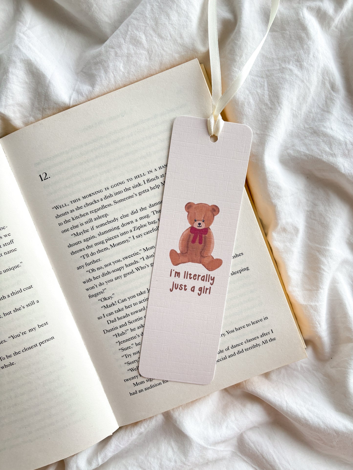 I'm Literally Just A Girl Coquette Teddy Bookmark