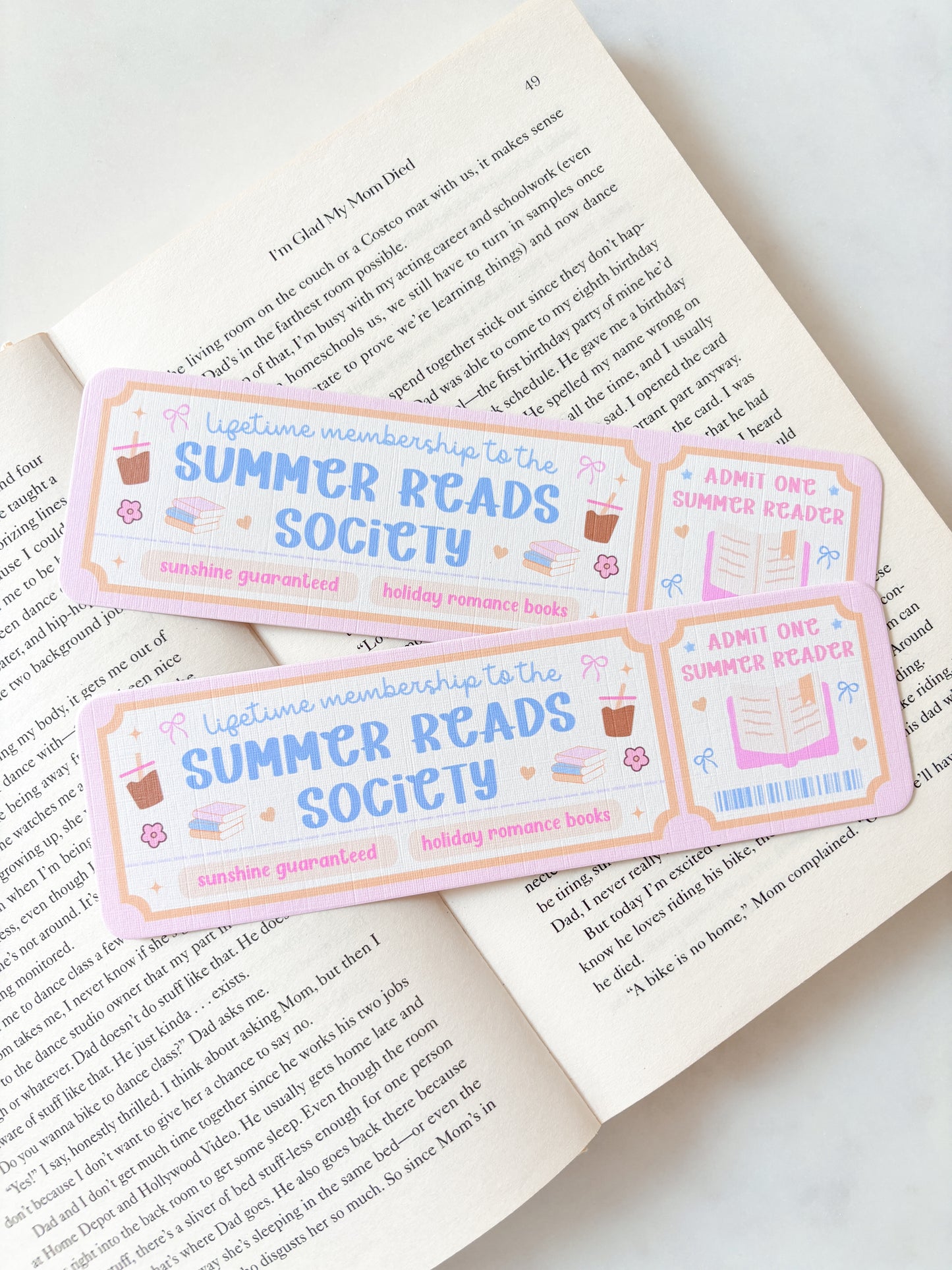 Summer Reads Society Ticket Bookmark