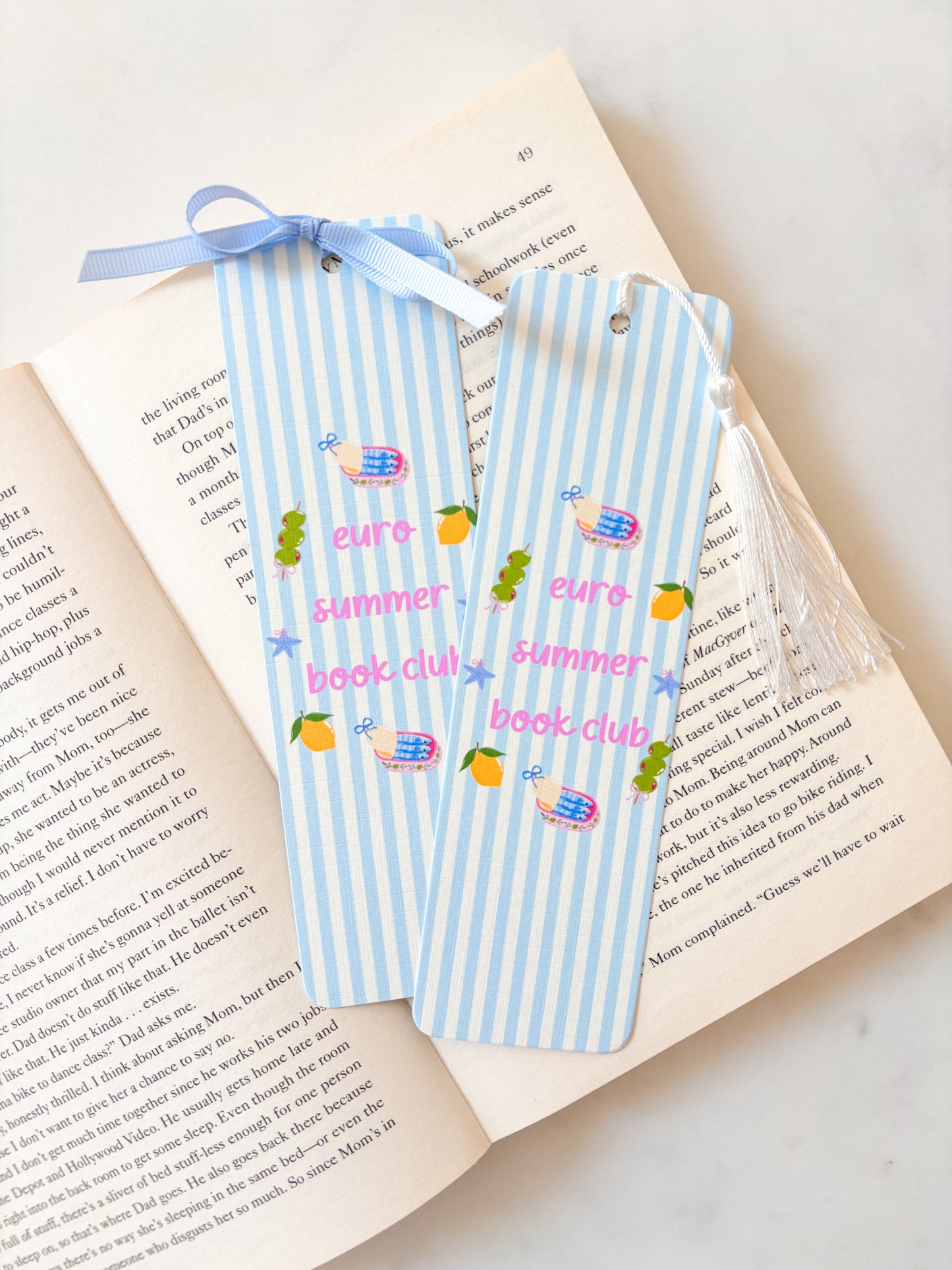 Euro Summer Beach Book Club Bookmark