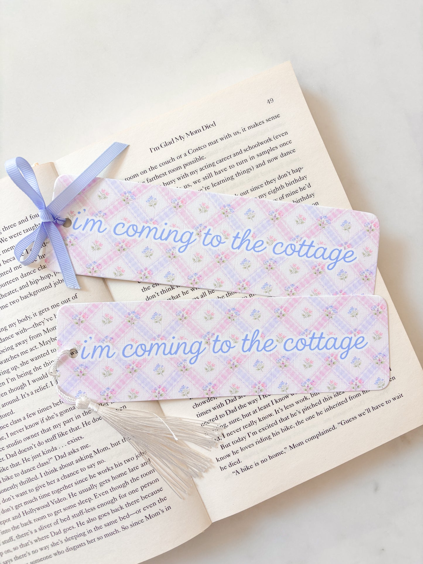 I'm Coming To The Cottage | Floral Bookmark