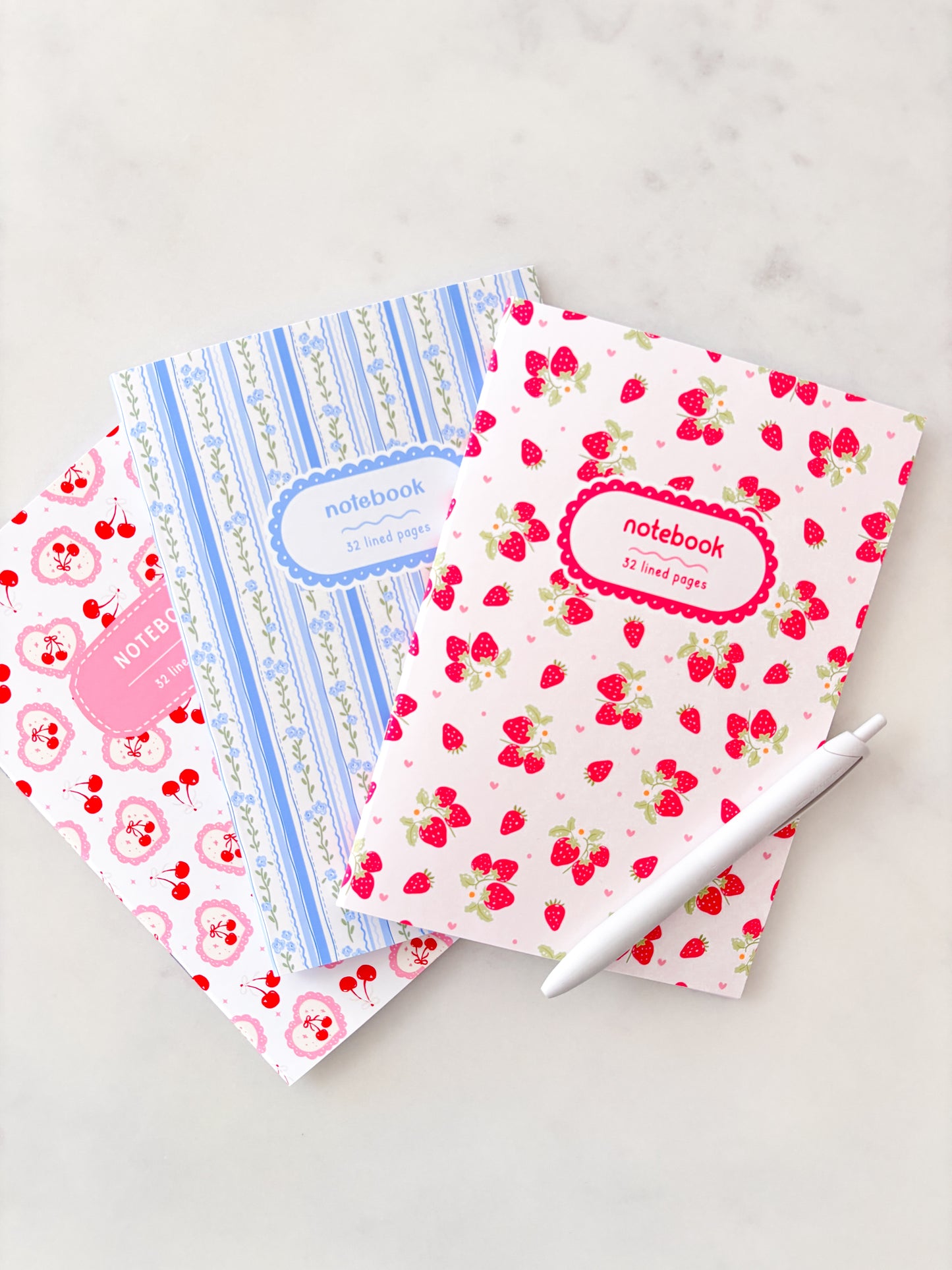 Strawberries Notebook | A5 Lined Composition Book