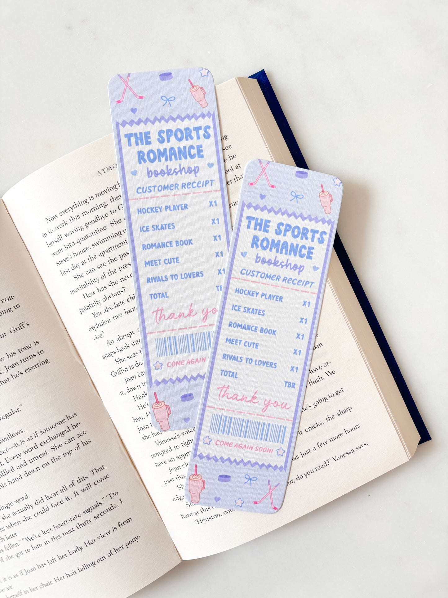 Sports Romance Bookshop Receipt Bookmark