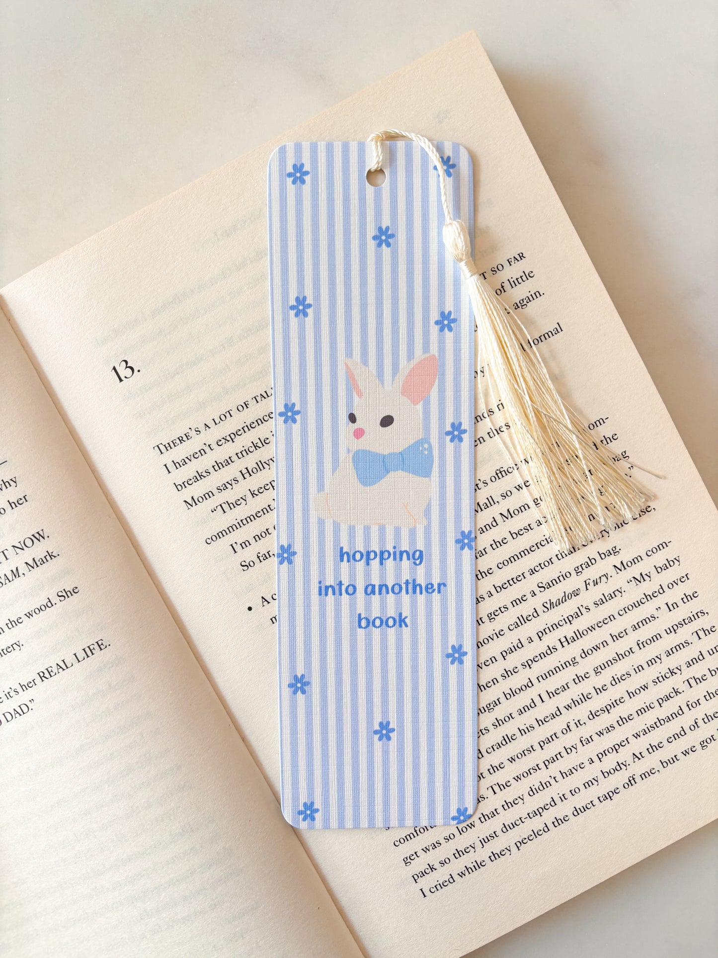Hopping Into Another Book Rabbit Bookmark