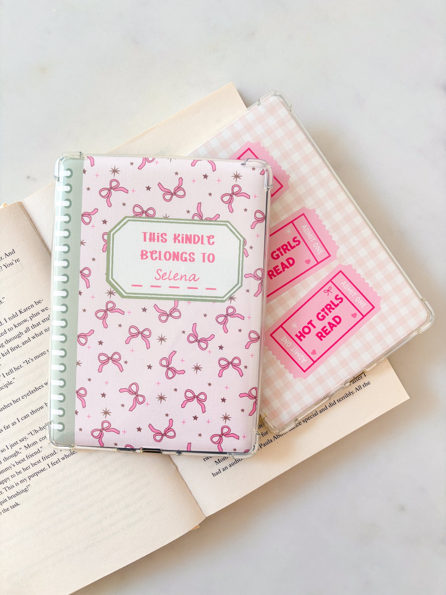 Personalised Name Ereader Insert | Pink Notebook Ereader Insert