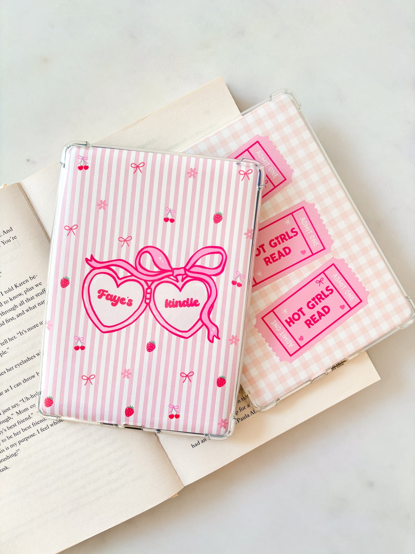 Pink Personalised Name Kindle Insert | Coquette Bow Insert