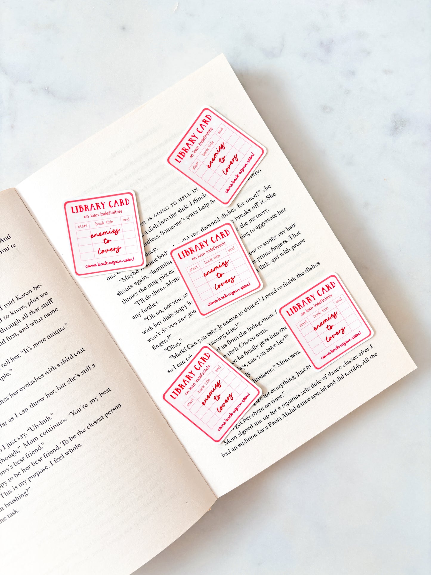 Library card sticker enemies to lovers