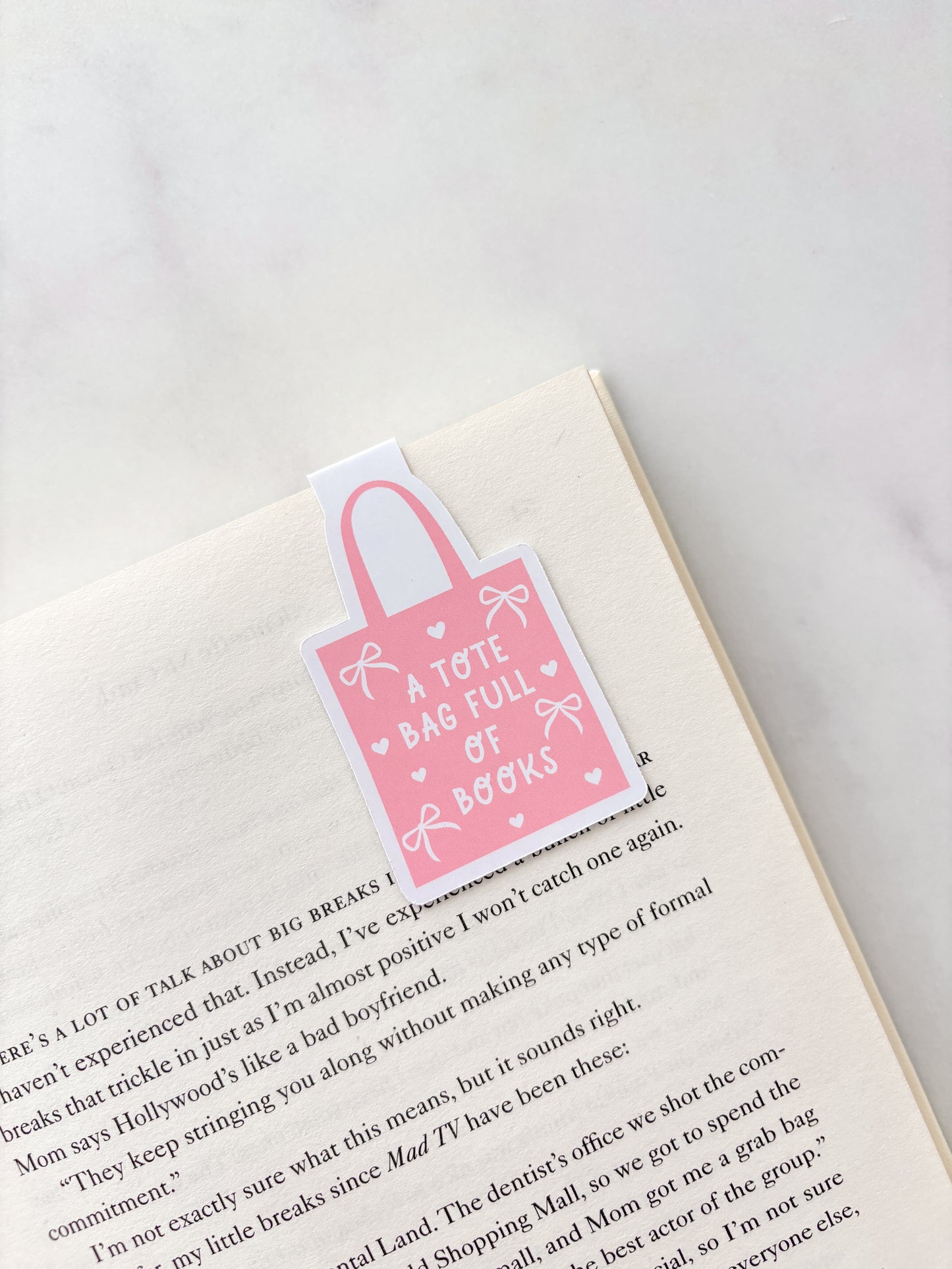 Book Tote Bag Magnetic Bookmark