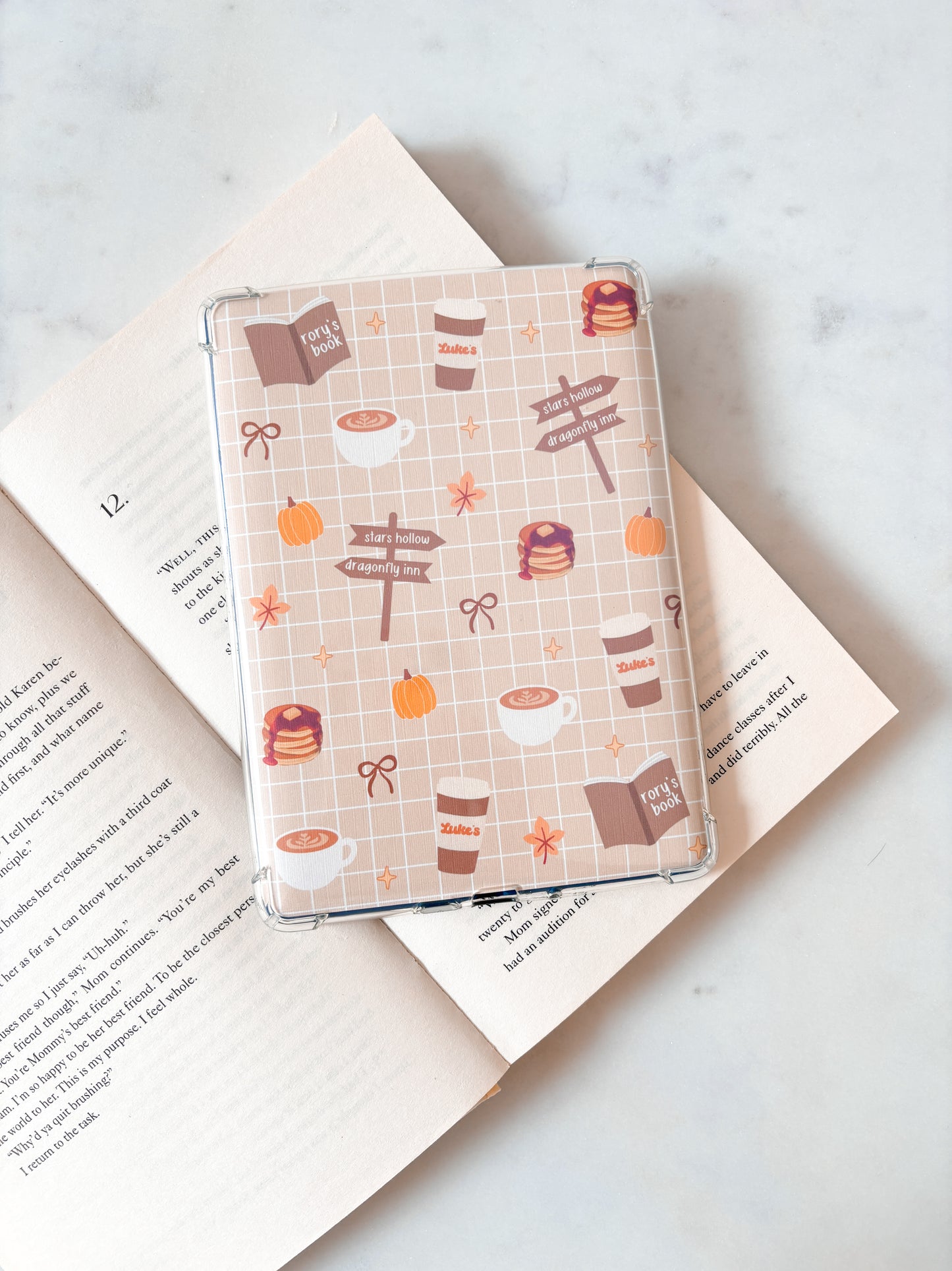 Stars Hollow Brown Checked Kindle Insert