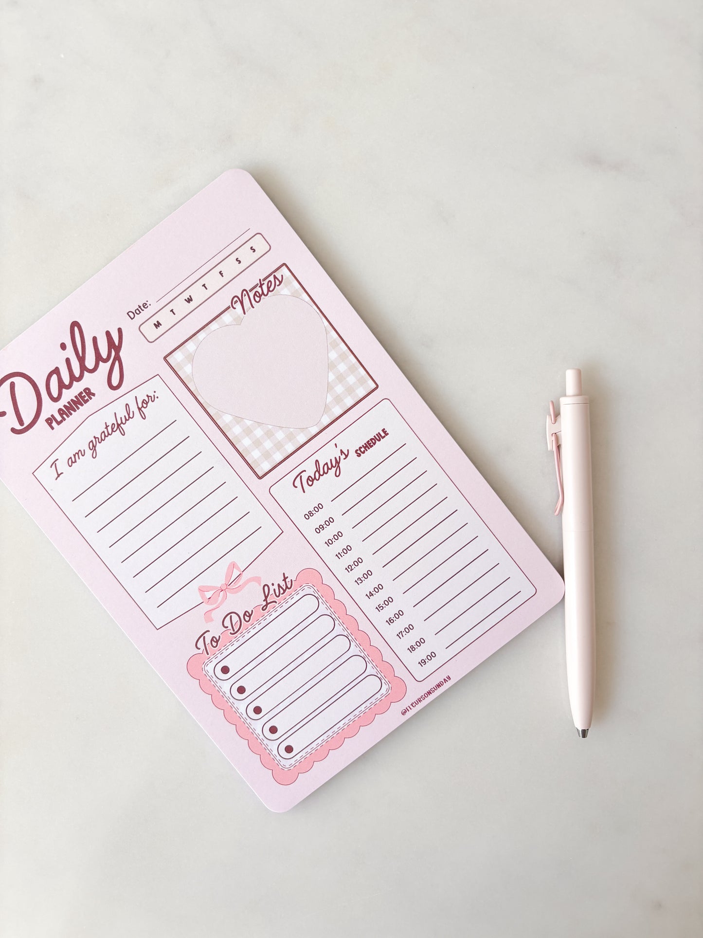 Cute Daily Planner Notepad | Daily Schedule A5 Notepad