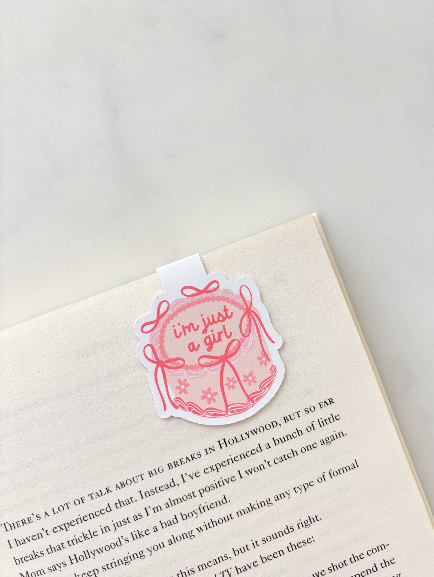 I'm Just A Girl Cake Magnetic Bookmark