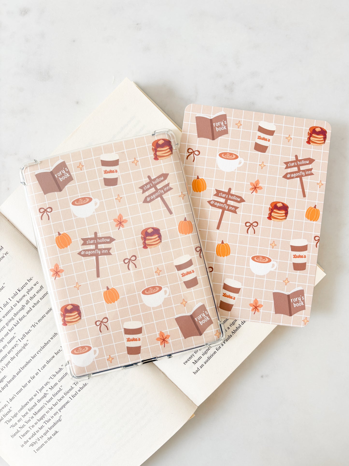 Stars Hollow Brown Checked Kindle Insert