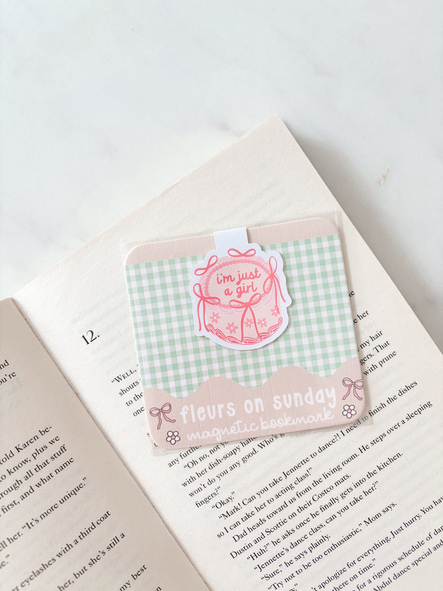 I'm Just A Girl Cake Magnetic Bookmark