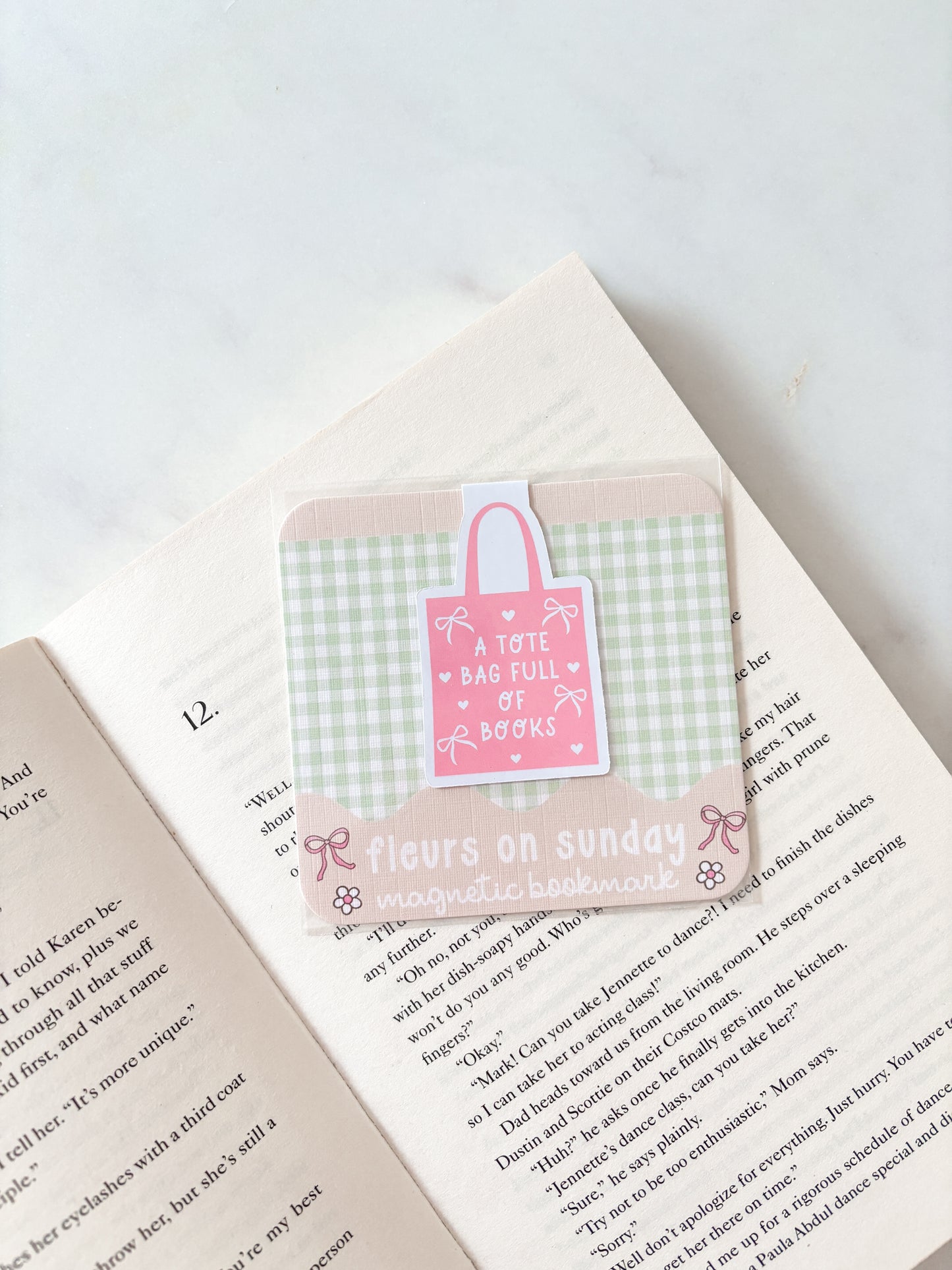 Book Tote Bag Magnetic Bookmark
