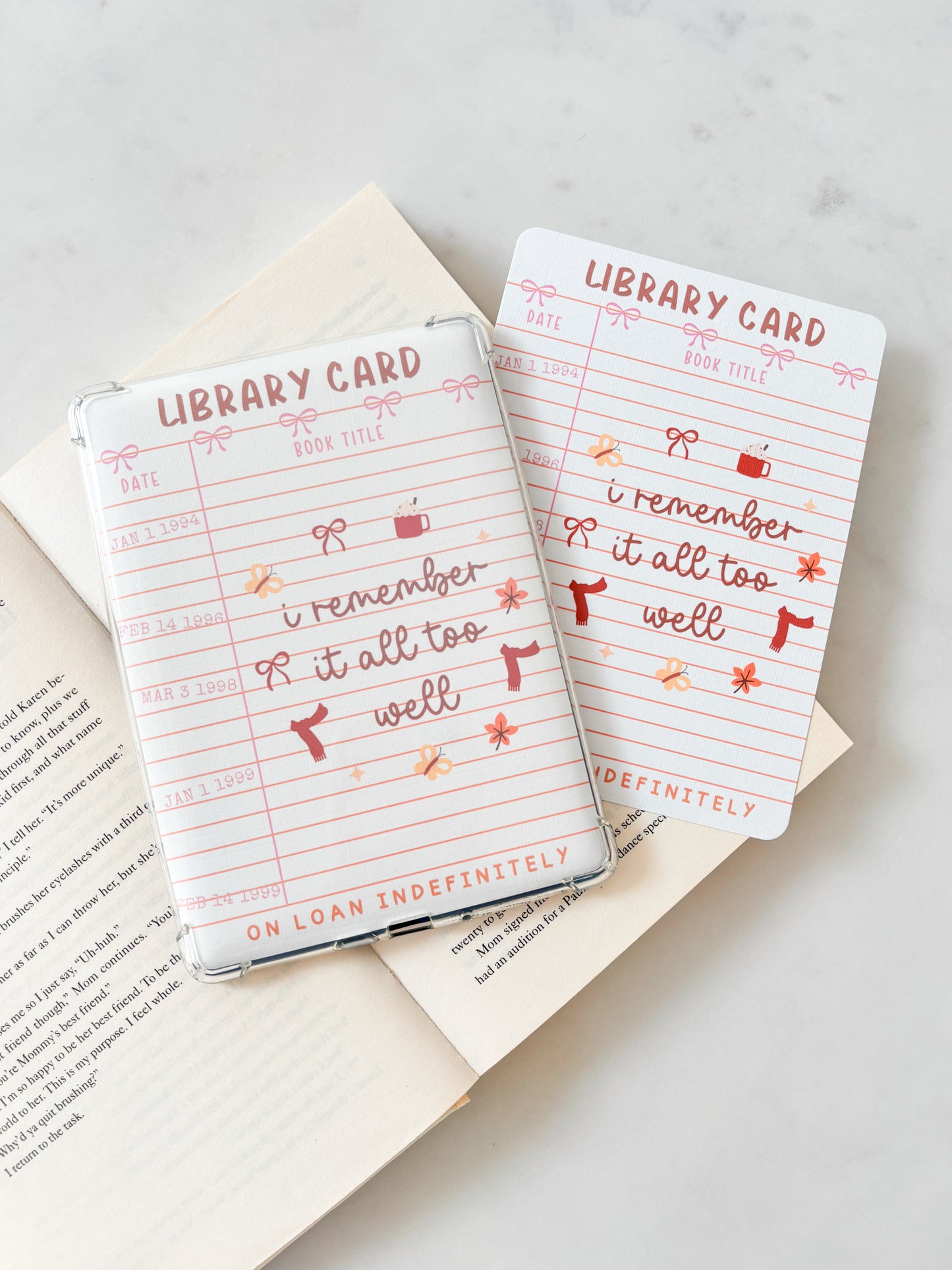 All Too Well | Vintage Library Card Kindle Insert