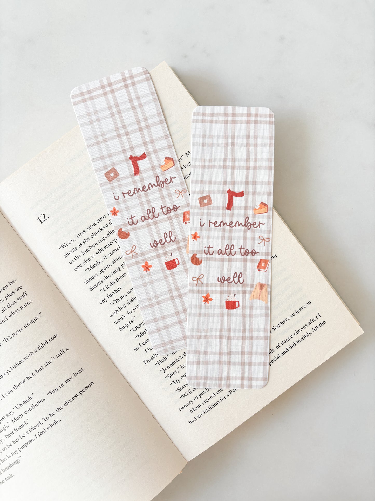 All Too Well Plaid Gingham Bookmark