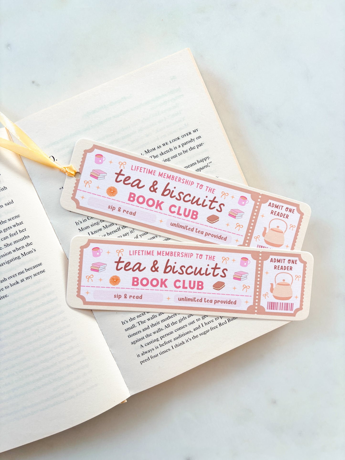 Tea & Biscuits Book Club Bookmark | Tea Lover