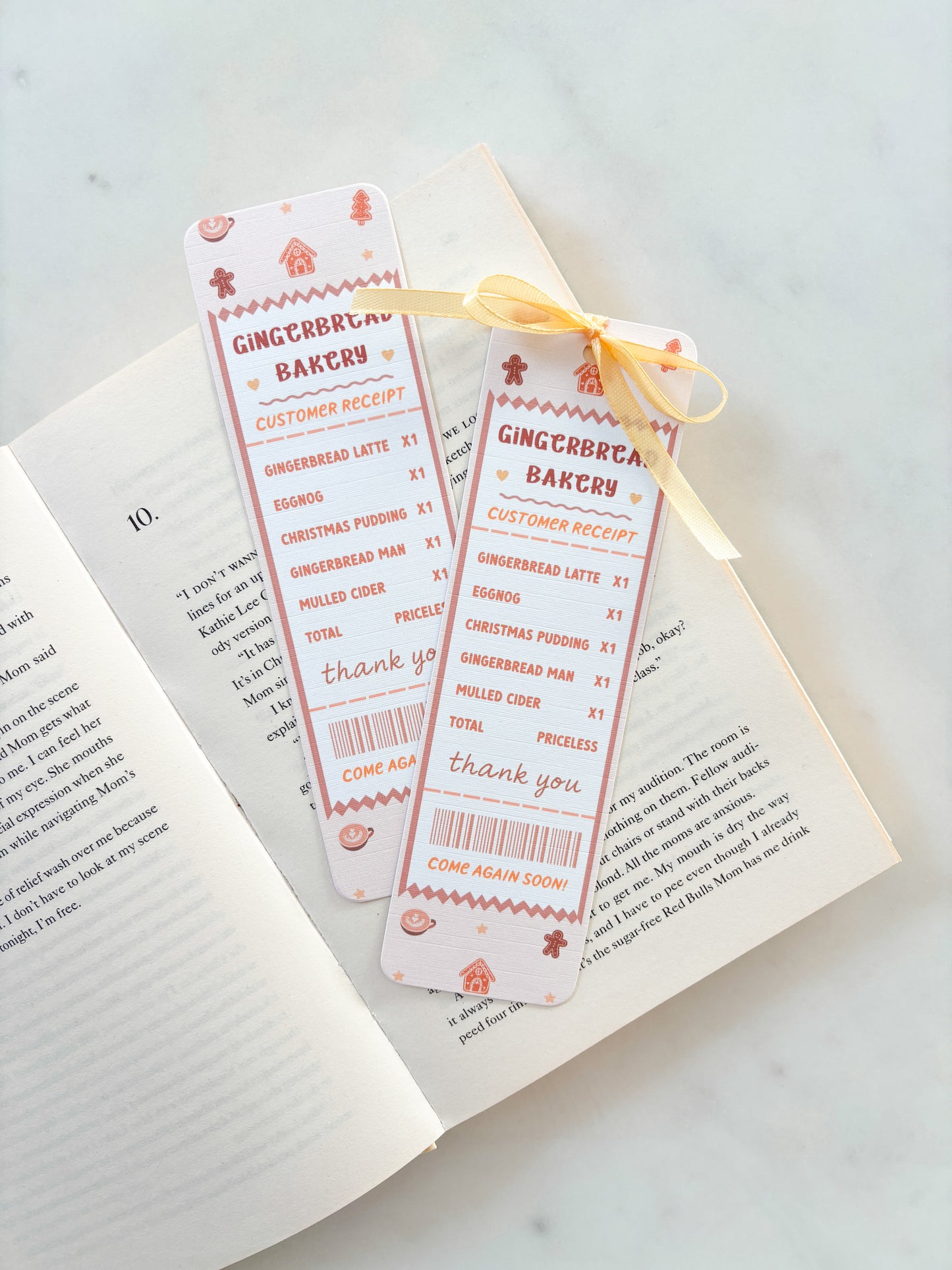 Gingerbread Bakery Receipt Bookmark