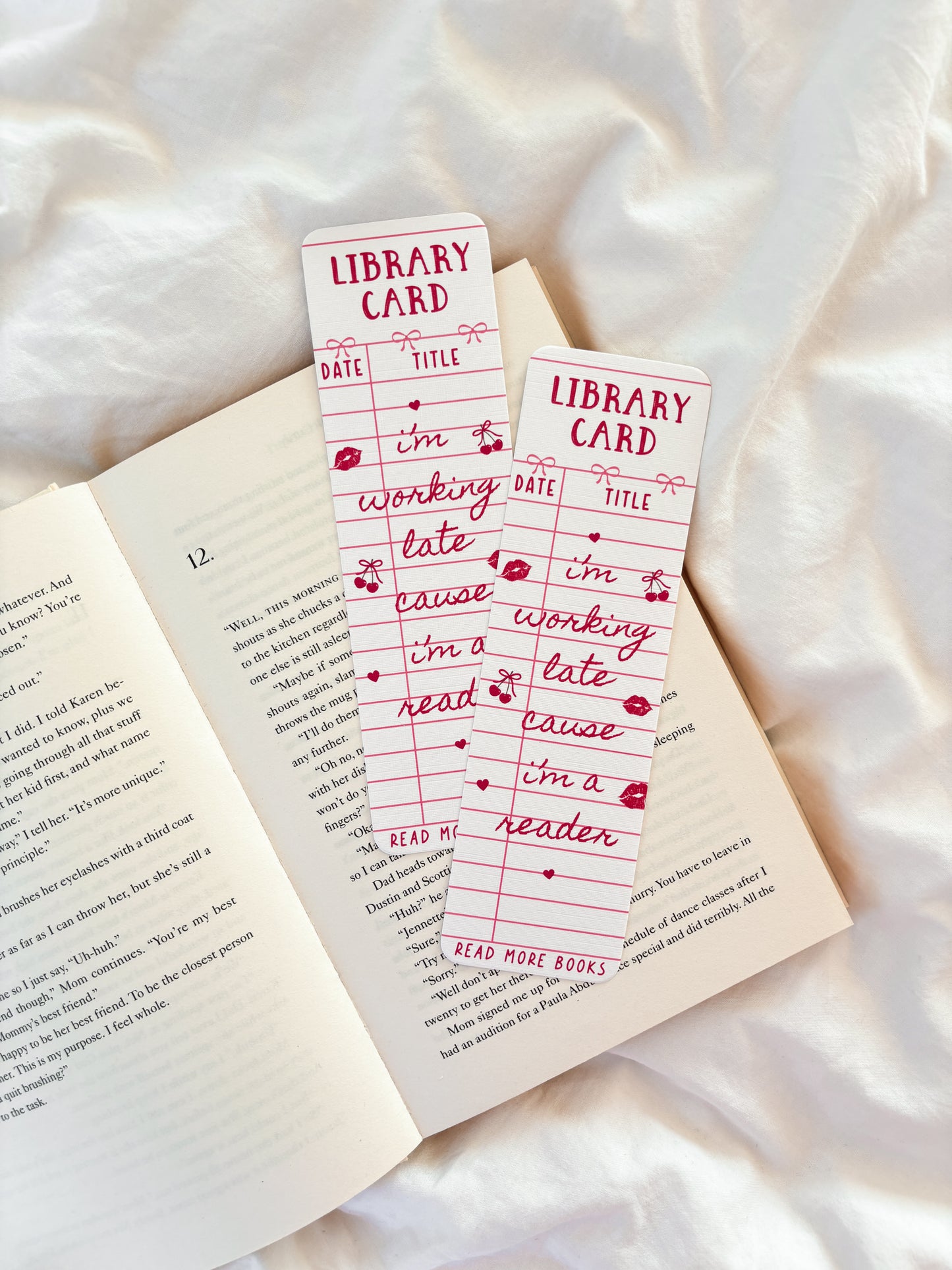 Vintage Library Card Bookmark | I'm Working Late Cause I'm A Reader