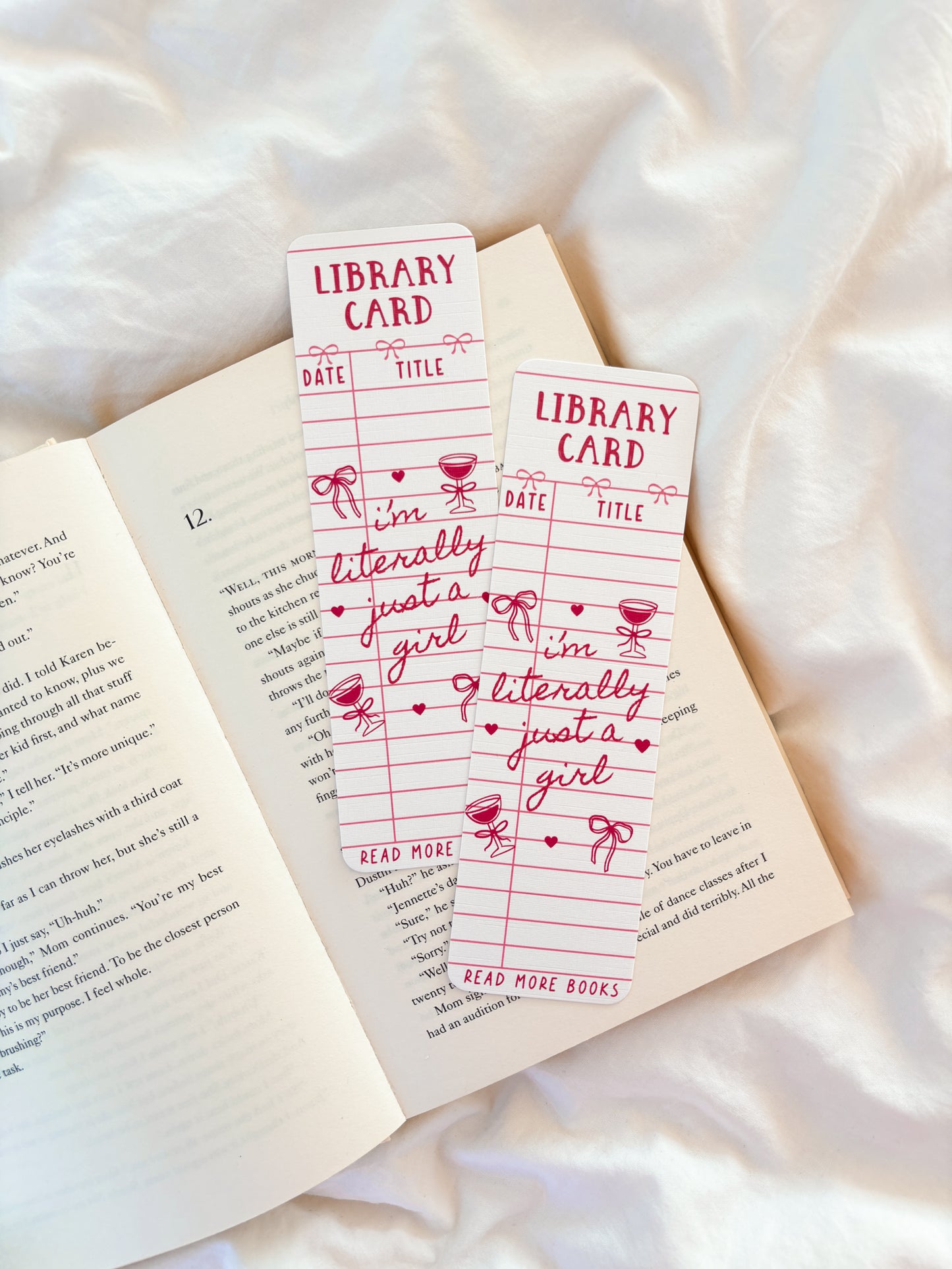 Vintage Library Card Bookmark | I'm Literally Just A Girl Bookmark