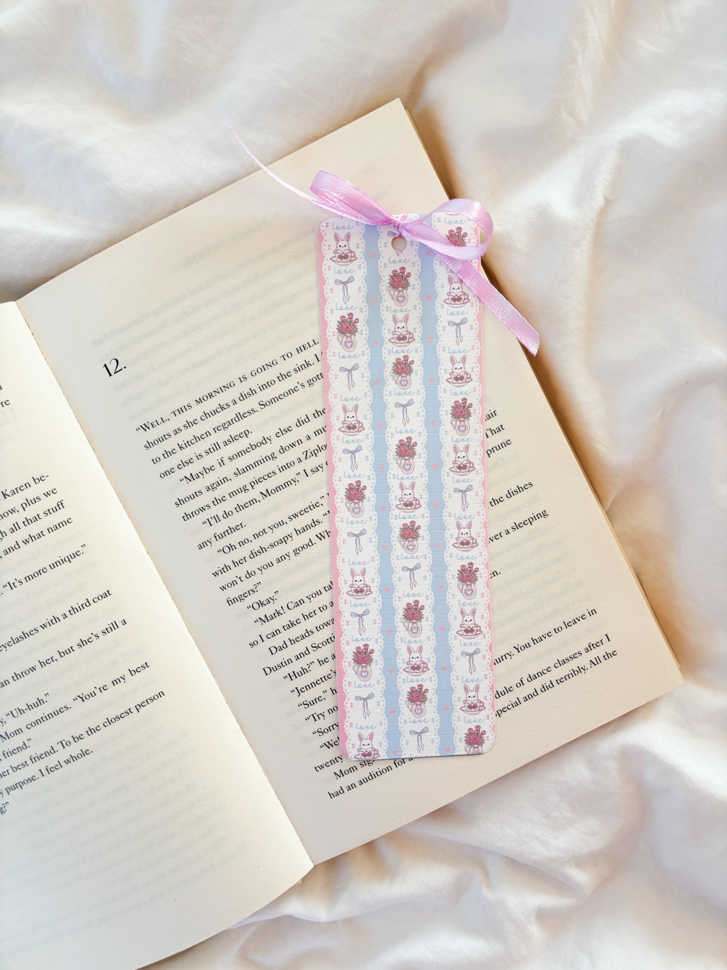 Sweet Spring Rabbit Bookmark | Bunny Coquette Bookmark