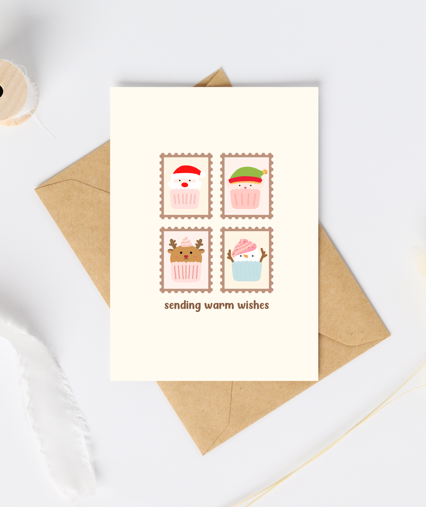 Sending Warm Wishes | Christmas Stamps Card