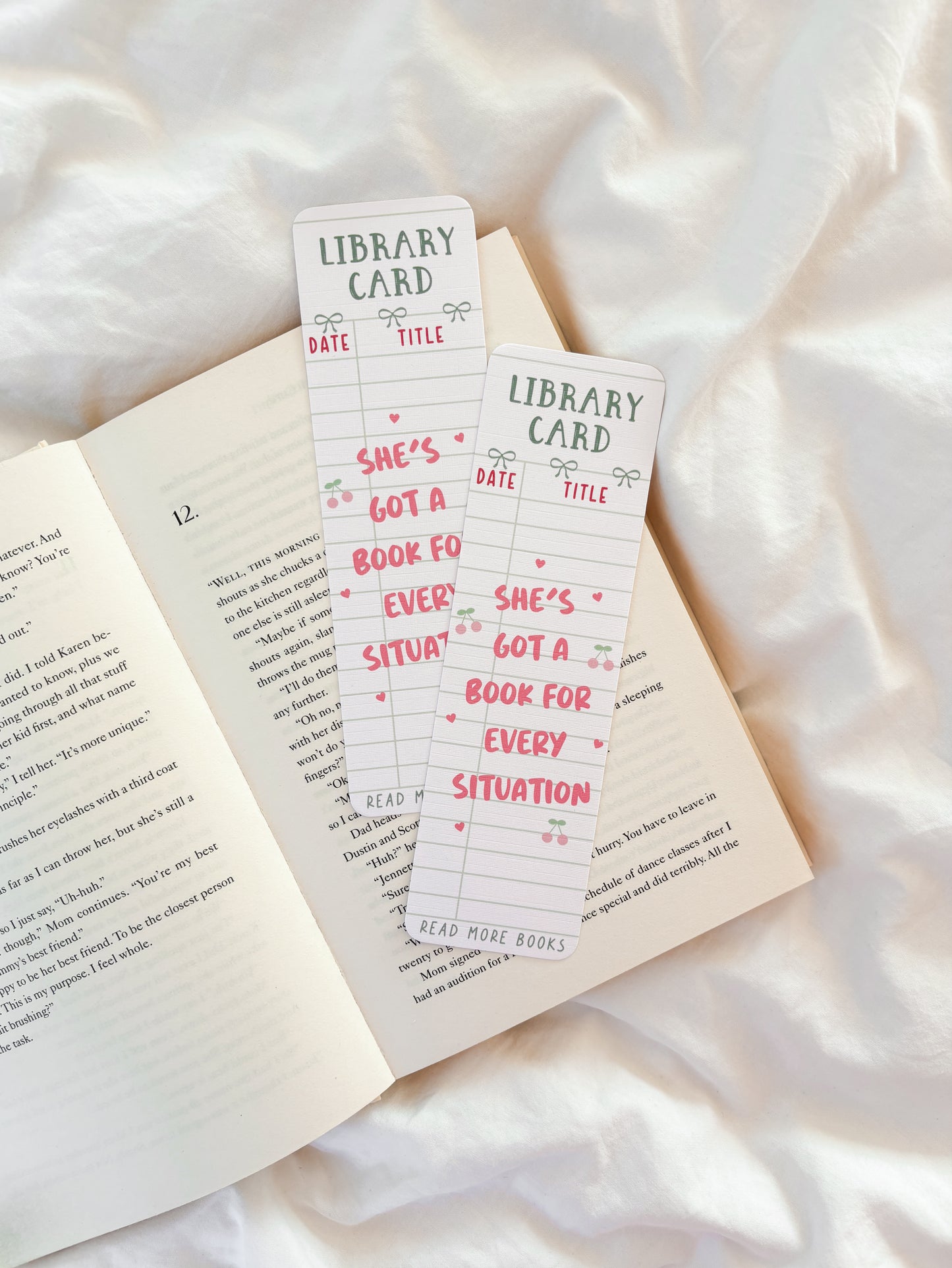 Vintage Library Card Bookmark | She's Got A Book For Every Situation Bookmark