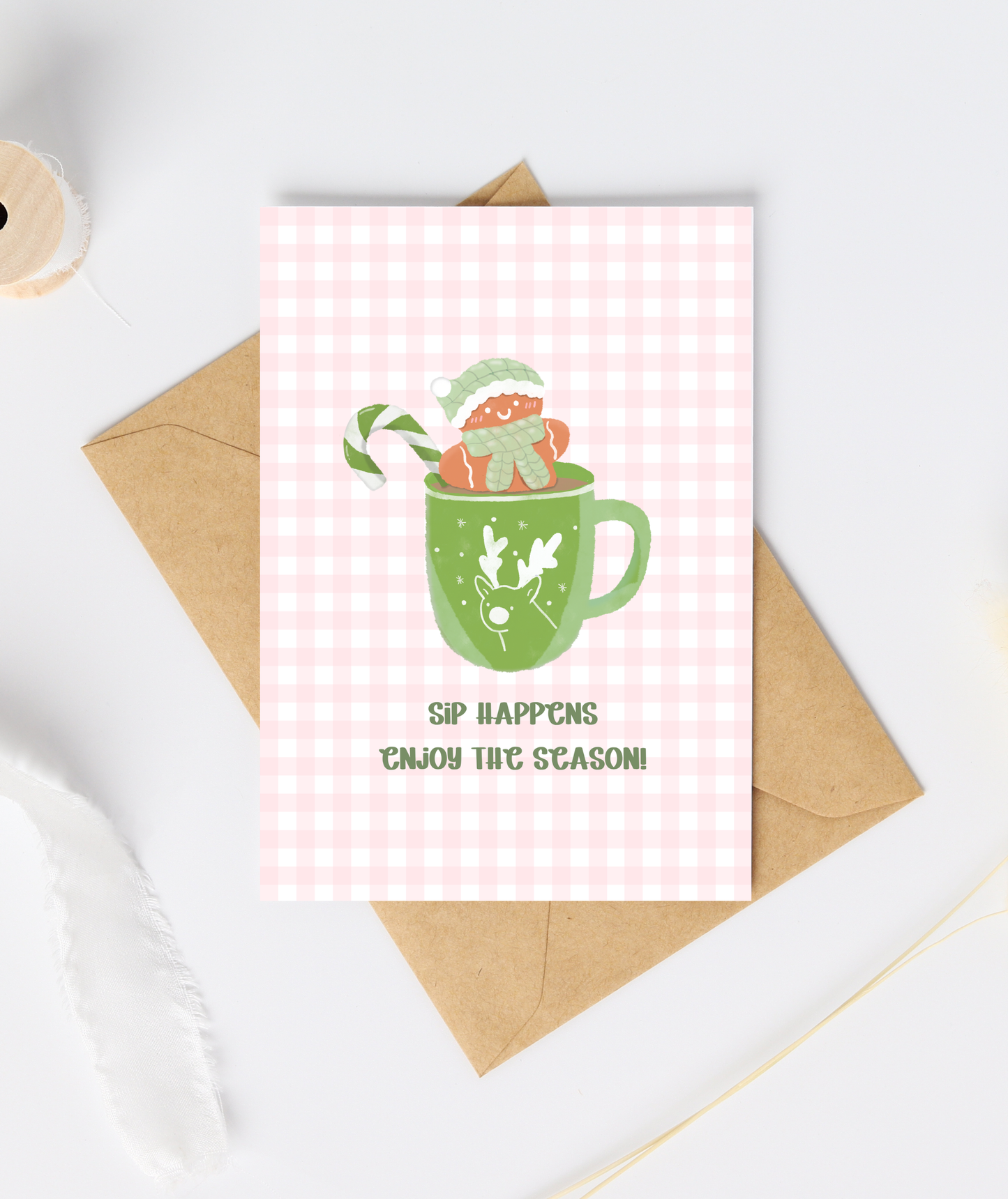 Sip Happens Christmas Card | Hot Cocoa Card