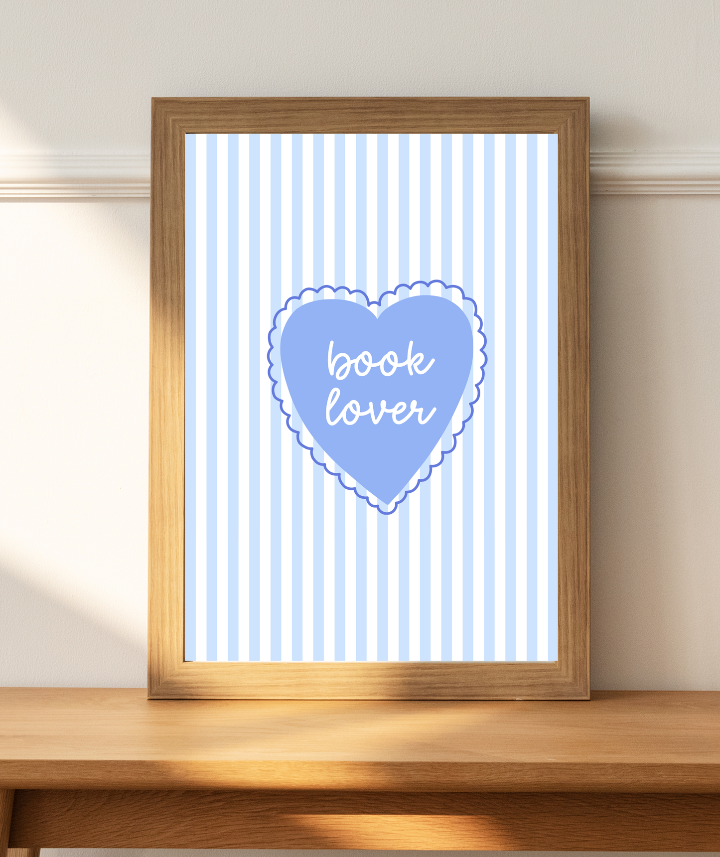 Book Lover Striped Art Print