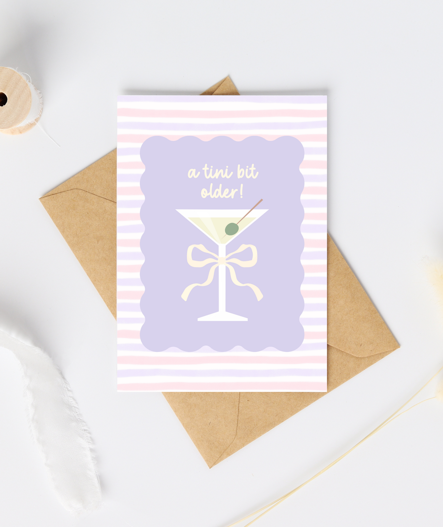 A Tini Bit Older Card | Martini Birthday Card