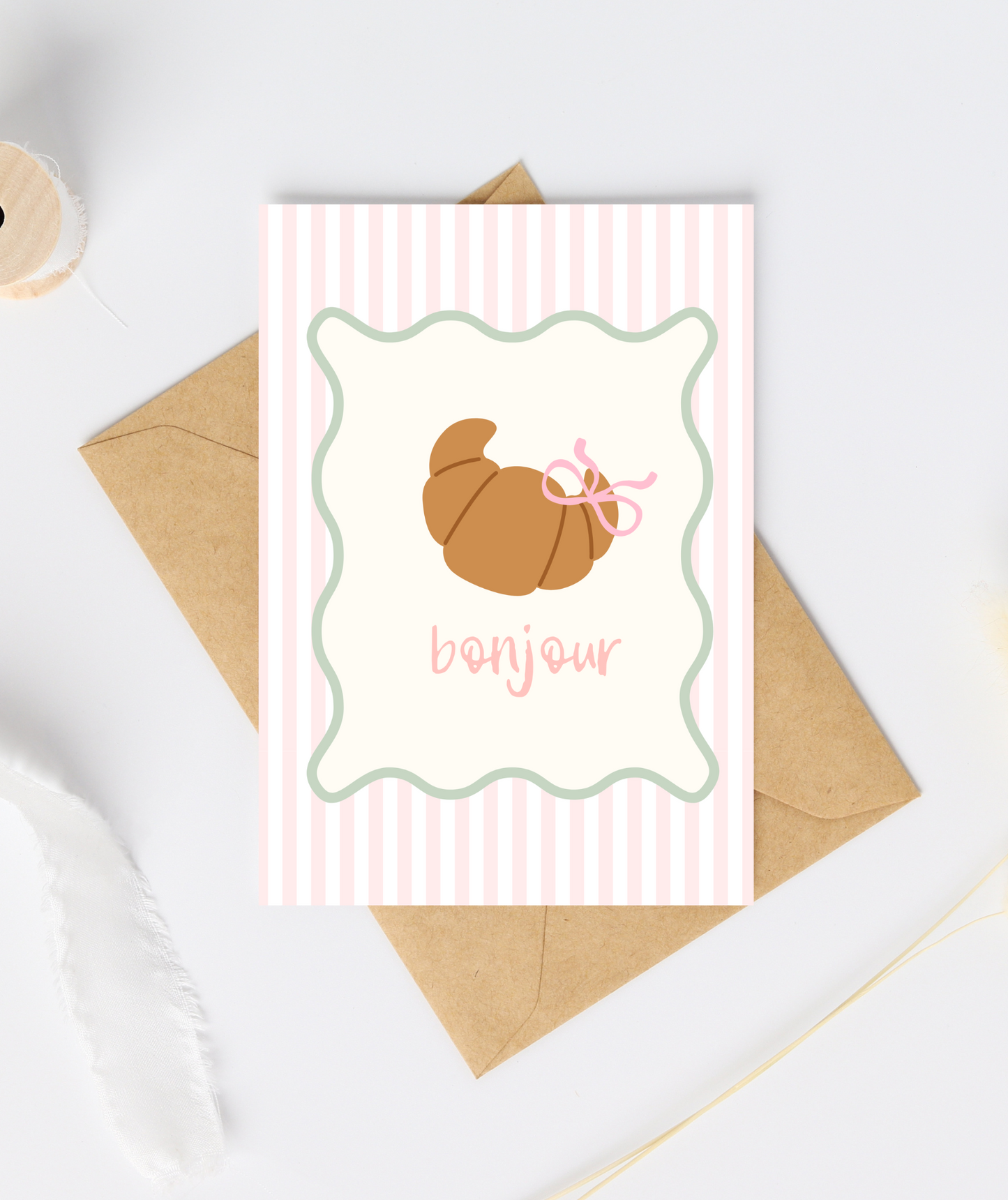 Bonjour Croissant Greeting Card