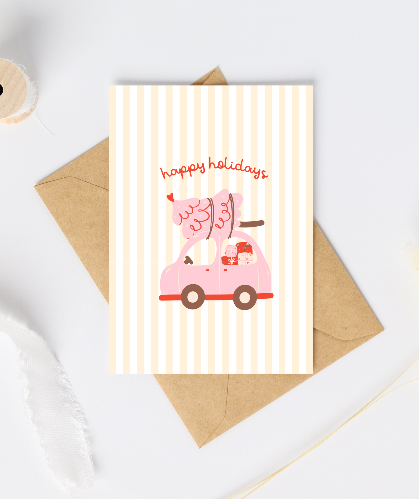 Pastel Happy Holidays Christmas Card