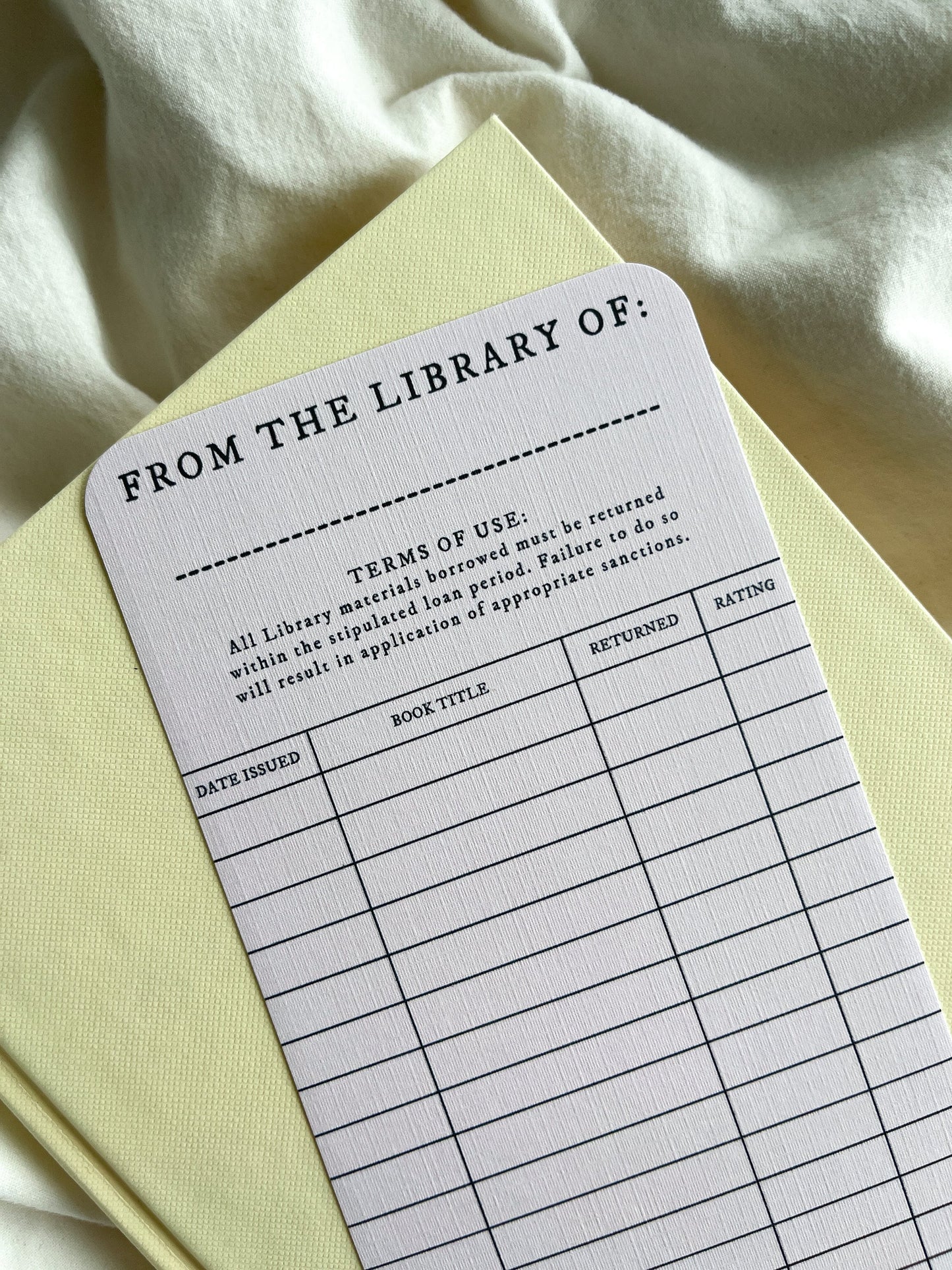 Reading Tracker | Vintage Library Card | Reading Record Log
